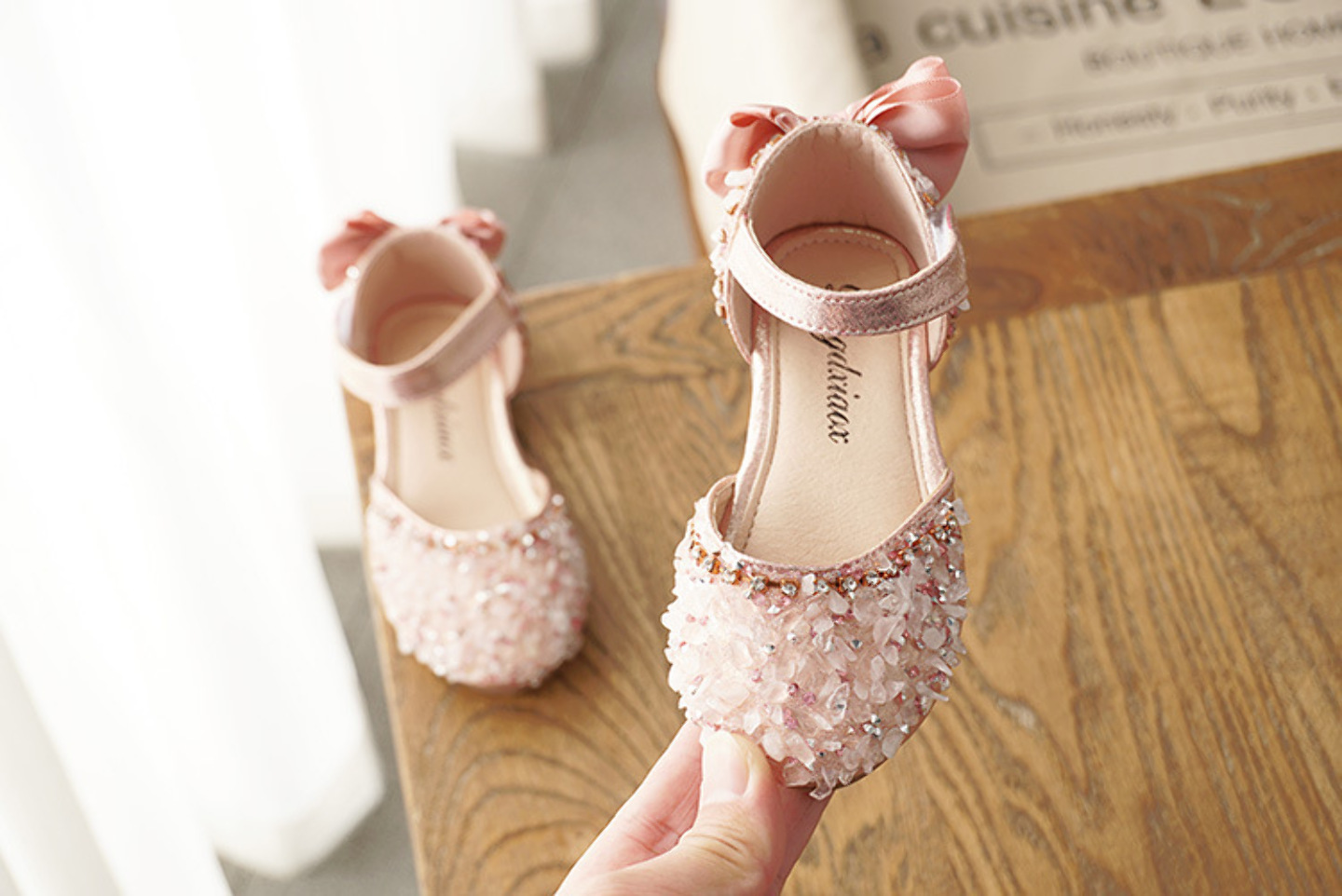 Young Girls & Girls Silver Faceted Toe Rear Bow Dress Flats | Lucys 11864