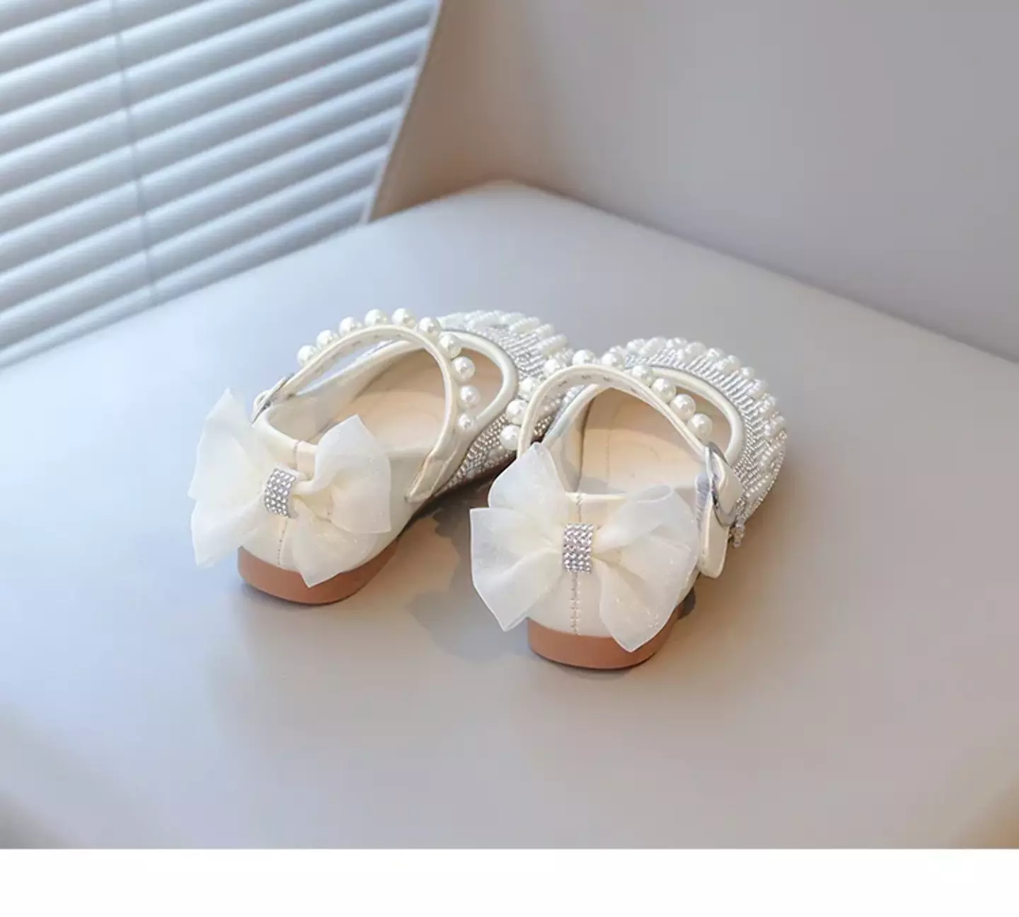 Baby, Toddler, Young Girls & Girls Ivory Pearl Scatter Bow Strap Dress Shoes | Lucys 11893