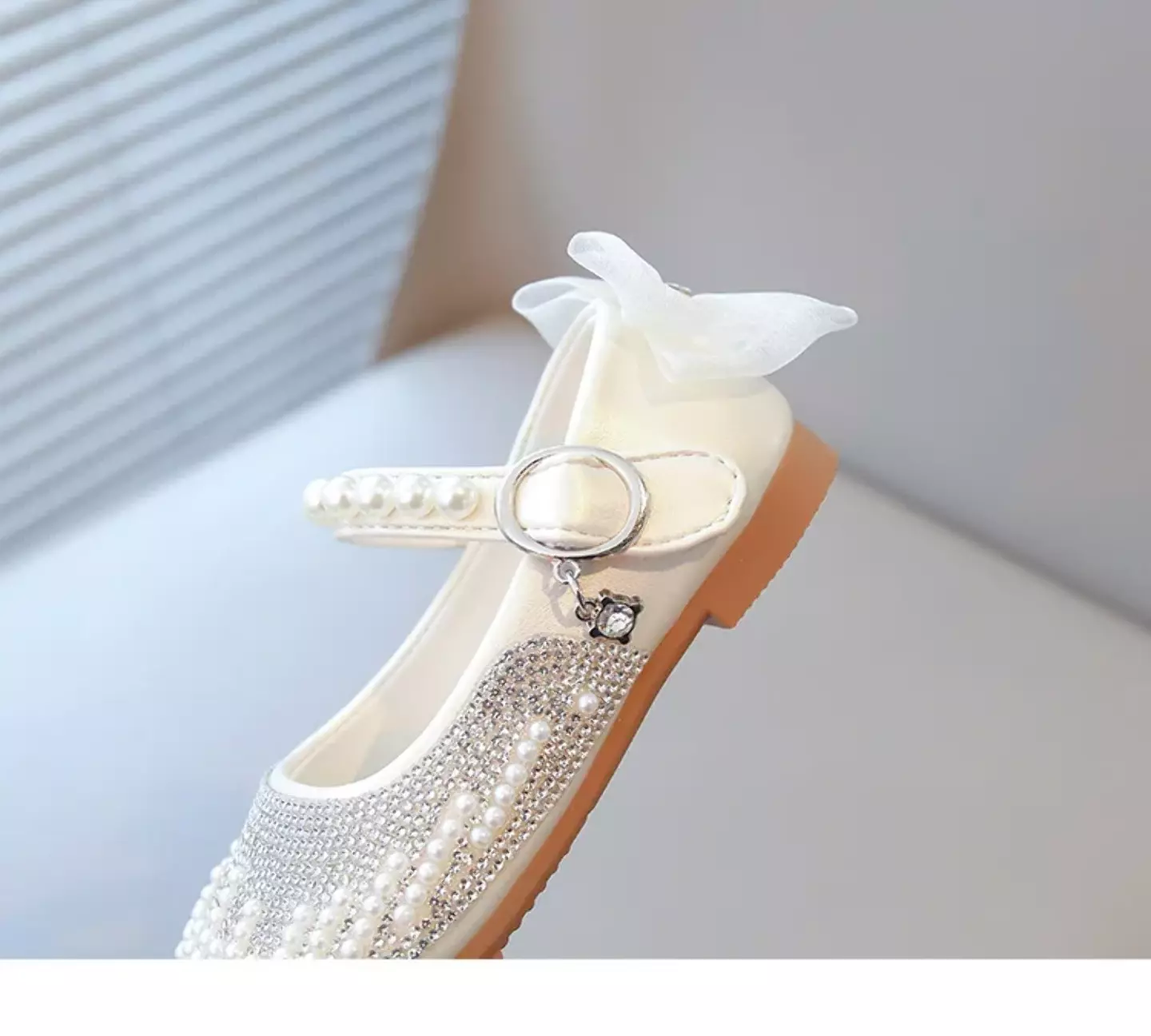 Baby, Toddler, Young Girls & Girls Ivory Pearl Scatter Bow Strap Dress Shoes | Lucys 11893
