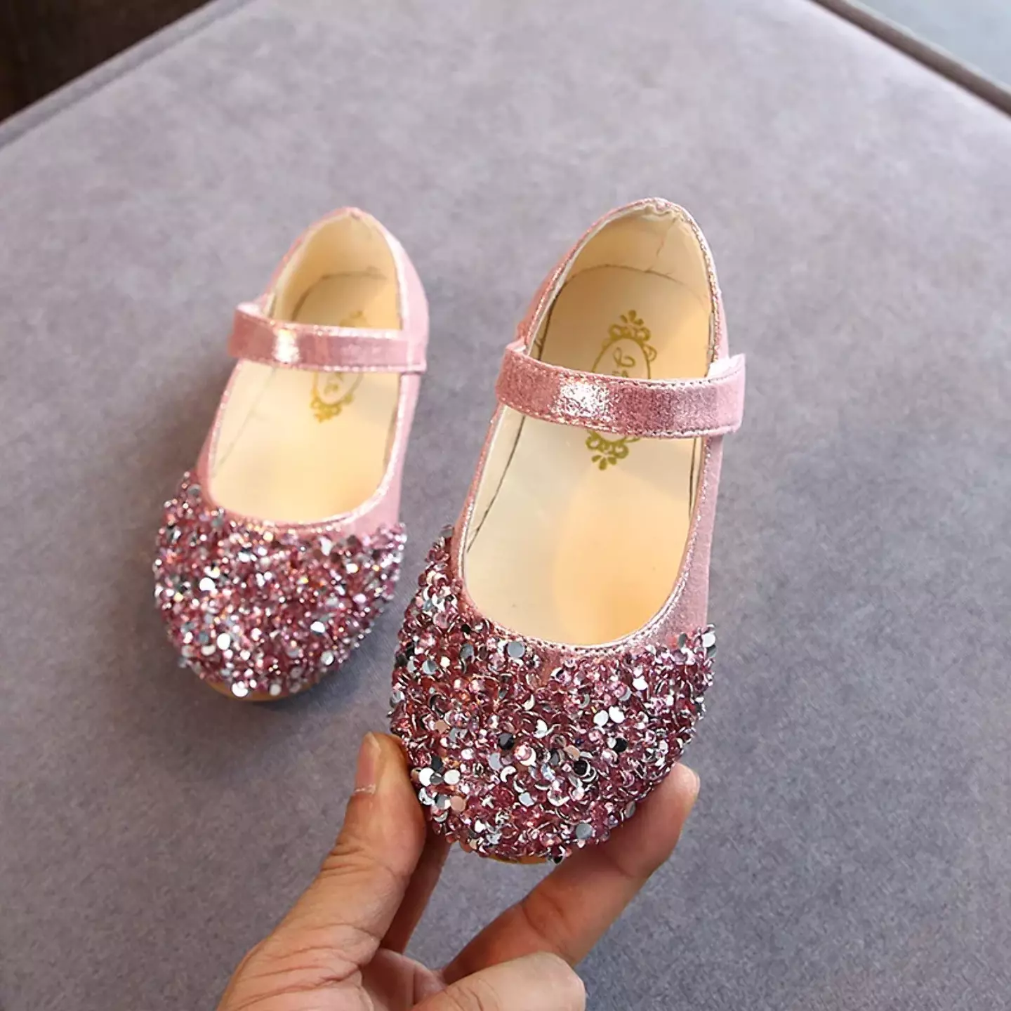 Baby, Toddler, Young Girls & Girls Dusty Pink Confetti Sequin Toe Strap Dress Shoes | Lucys 11900