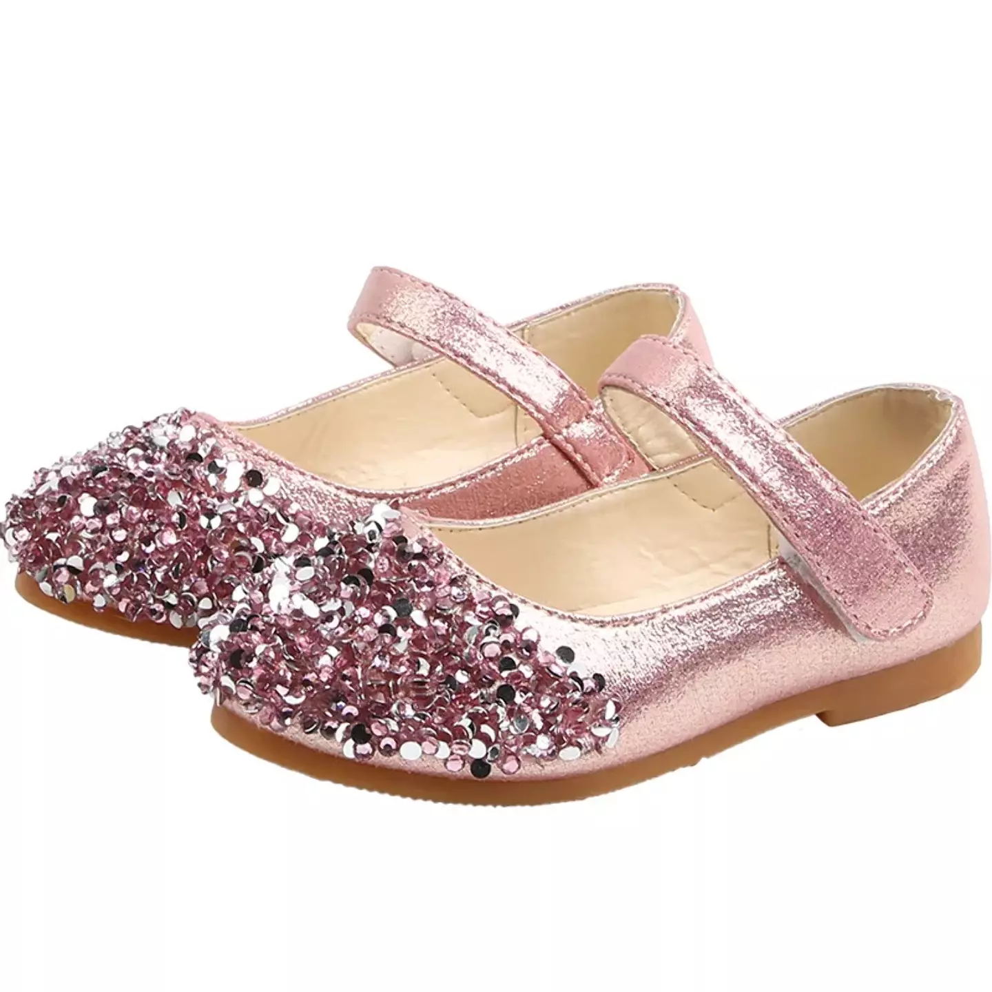 Baby, Toddler, Young Girls & Girls Dusty Pink Confetti Sequin Toe Strap Dress Shoes | Lucys 11900