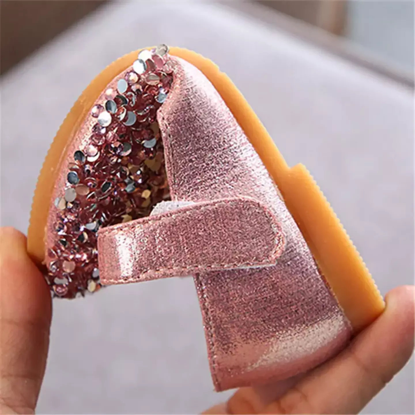Baby, Toddler, Young Girls & Girls Dusty Pink Confetti Sequin Toe Strap Dress Shoes | Lucys 11900