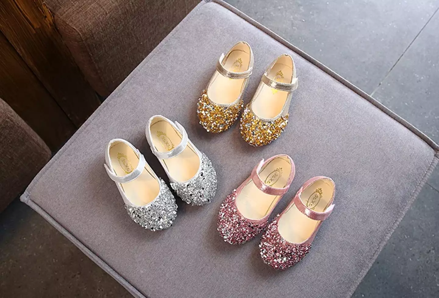 Baby, Toddler, Young Girls & Girls Dusty Pink Confetti Sequin Toe Strap Dress Shoes | Lucys 11900