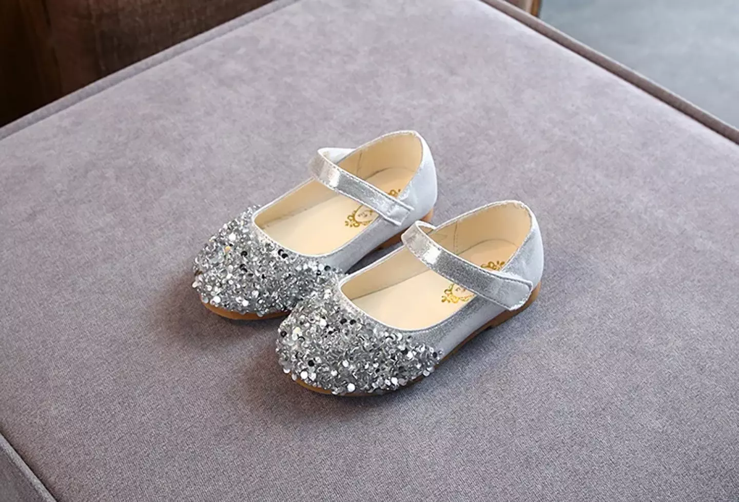 Baby, Toddler, Young Girls & Girls Silver Confetti Sequin Toe Strap Dress Shoes | Lucys 11901