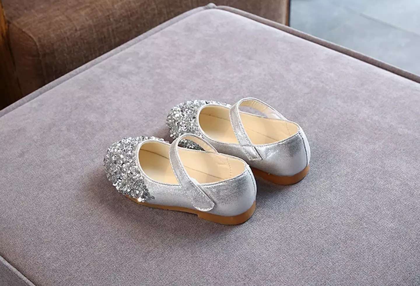 Baby, Toddler, Young Girls & Girls Silver Confetti Sequin Toe Strap Dress Shoes | Lucys 11901
