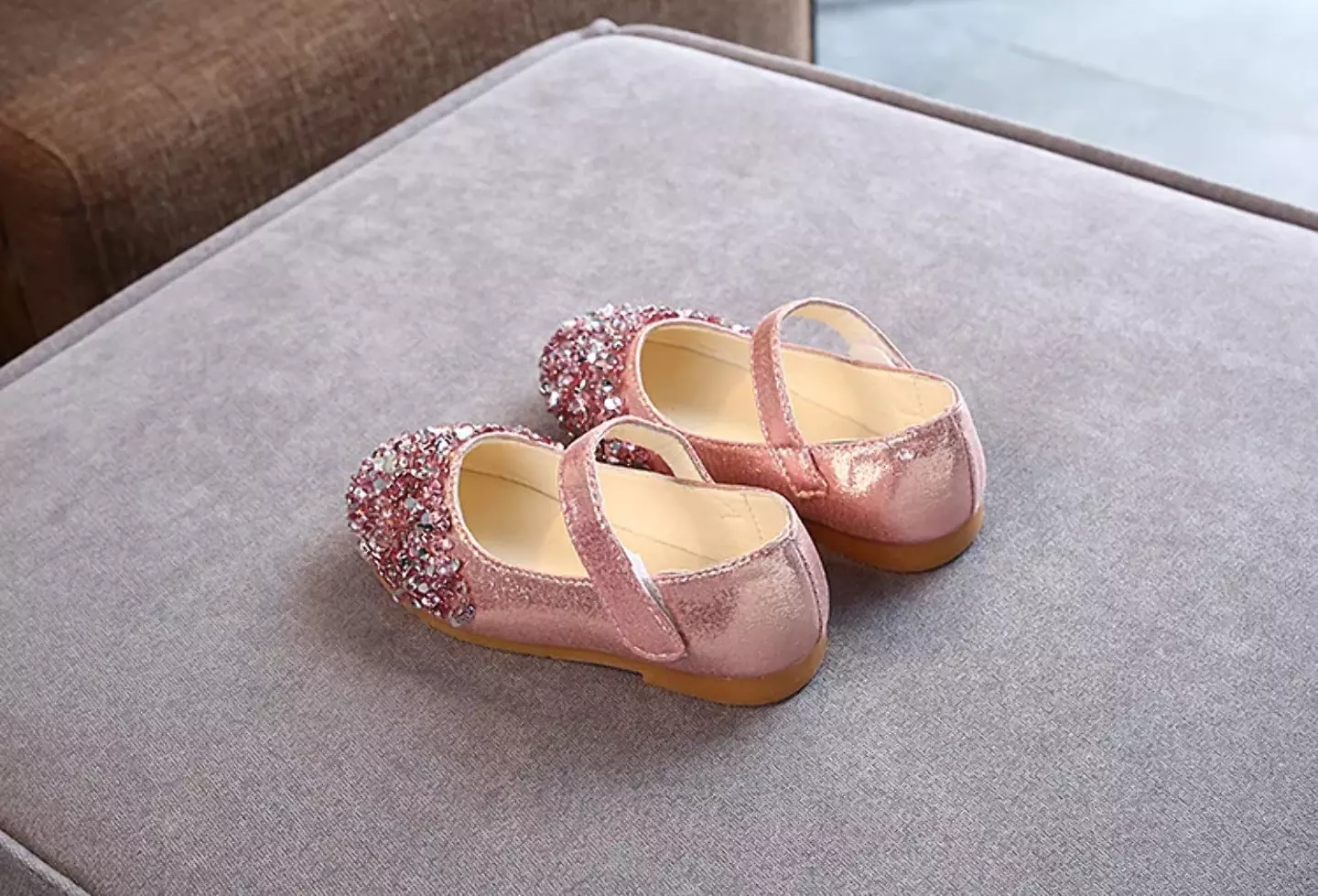 Baby, Toddler, Young Girls & Girls Dusty Pink Confetti Sequin Toe Strap Dress Shoes | Lucys 11900