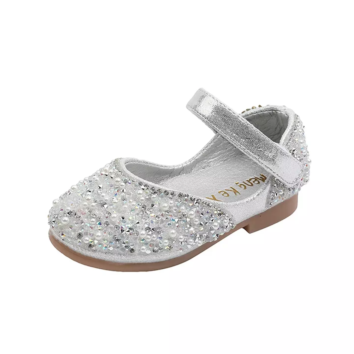 Baby, Toddler, Young Girls & Girls Silver Scattered Rhinestone Ankle Strap Dress Shoes | Lucys 11913