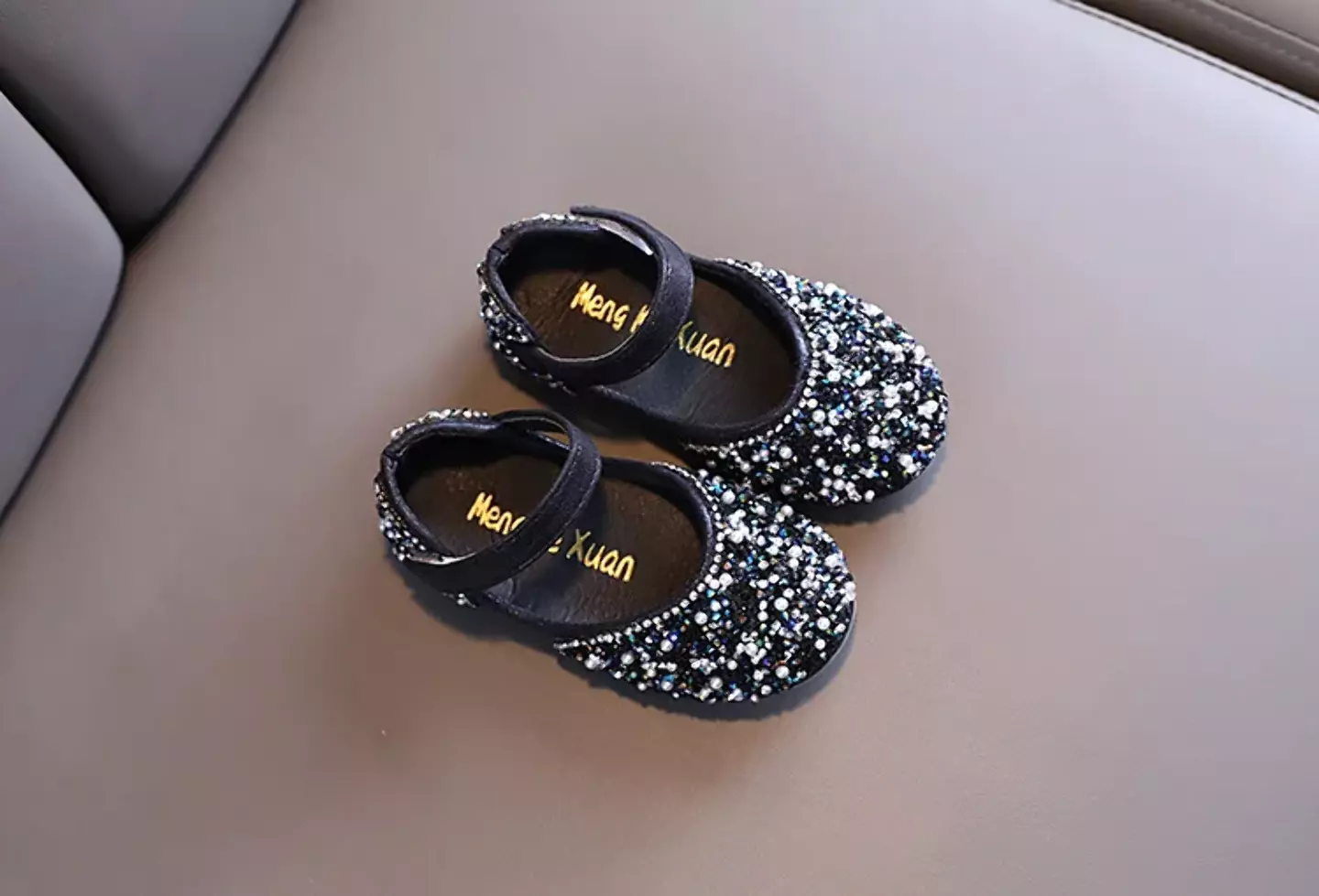 Baby, Toddler, Young Girls & Girls Black Scattered Rhinestone Ankle Strap Dress Shoes | Lucys 11914
