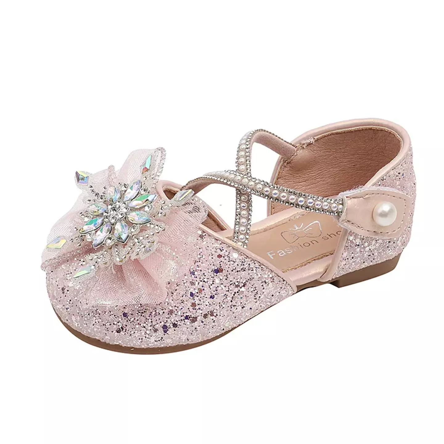 Young Girls & Girls Pink Starburst Tulle Criss Cross Strap Flats | Lucys 11936