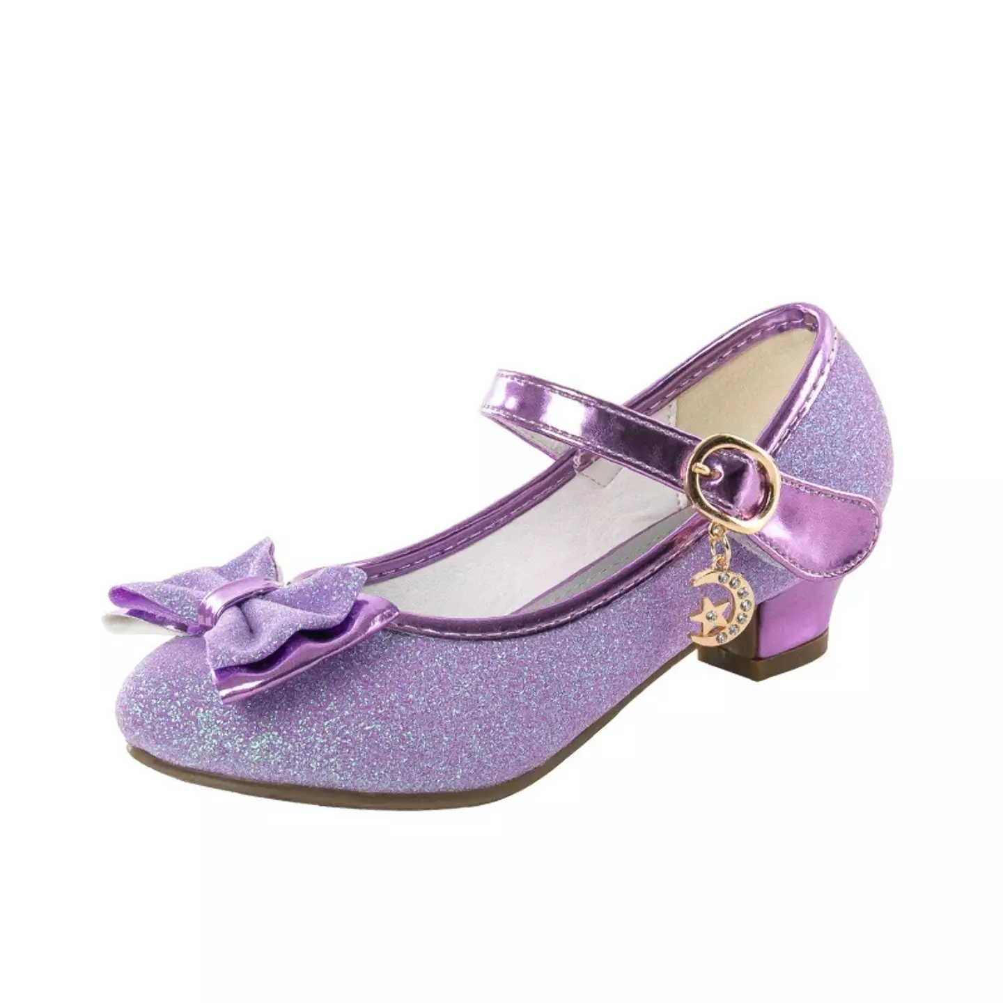 Young Girls & Girls Lavender Glitter Bow Charm Mary Jane Shoes | Lucys 11976