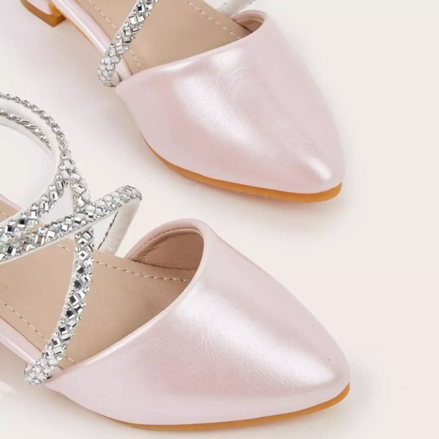 Young Girls & Girls Pink Wave Strap Flower Pointed Dress Shoes | Lucys 12012