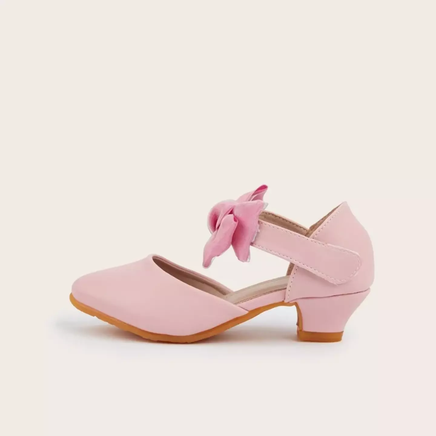 Young Girls & Girls Pink Layered Loop Bow Low Heel Dress Shoes | Lucys 12080