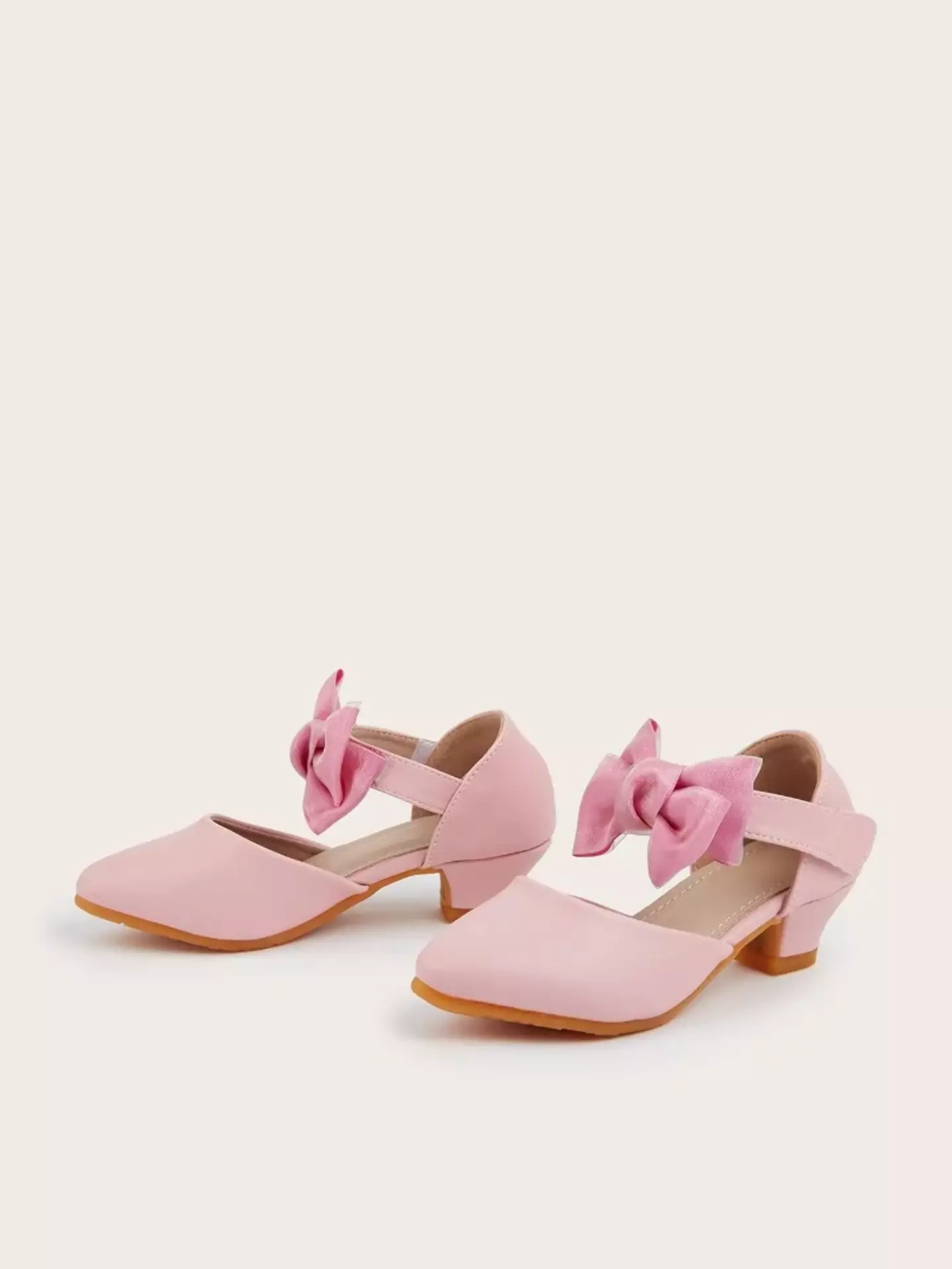 Young Girls & Girls Pink Layered Loop Bow Low Heel Dress Shoes | Lucys 12080