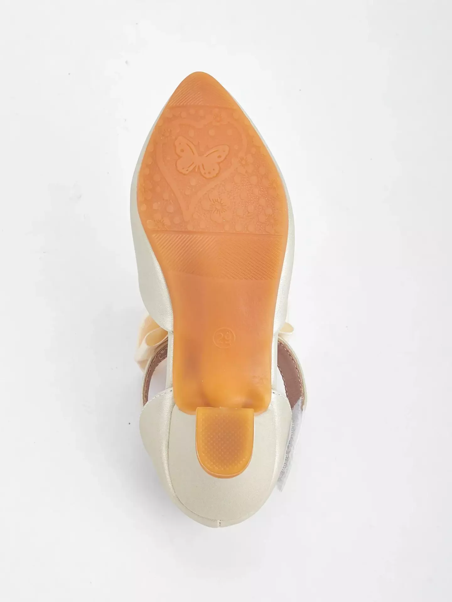 Young Girls & Girls Champagne Layered Loop Bow Low Heel Dress Shoes | Lucys 12082