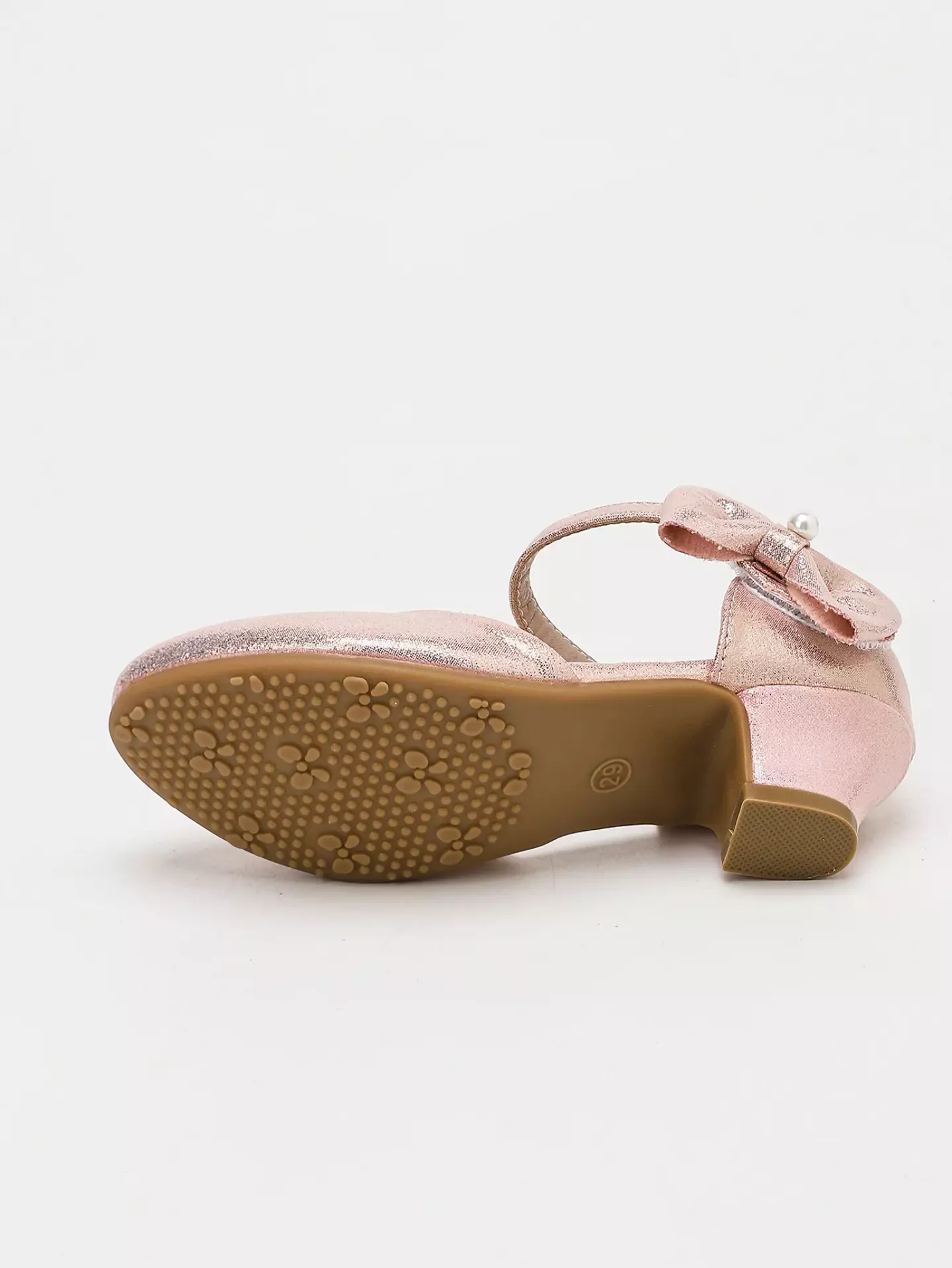 Young Girls & Girls Rose Pink Angular Loop Side Bow Dress Shoes | Lucys 12094