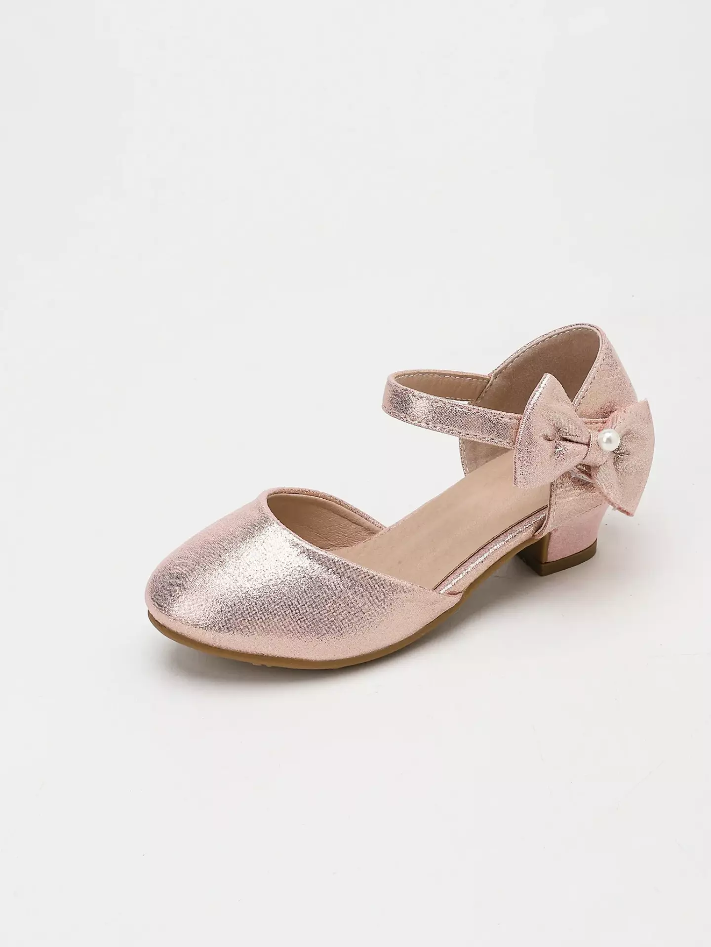 Young Girls & Girls Rose Pink Angular Loop Side Bow Dress Shoes | Lucys 12094