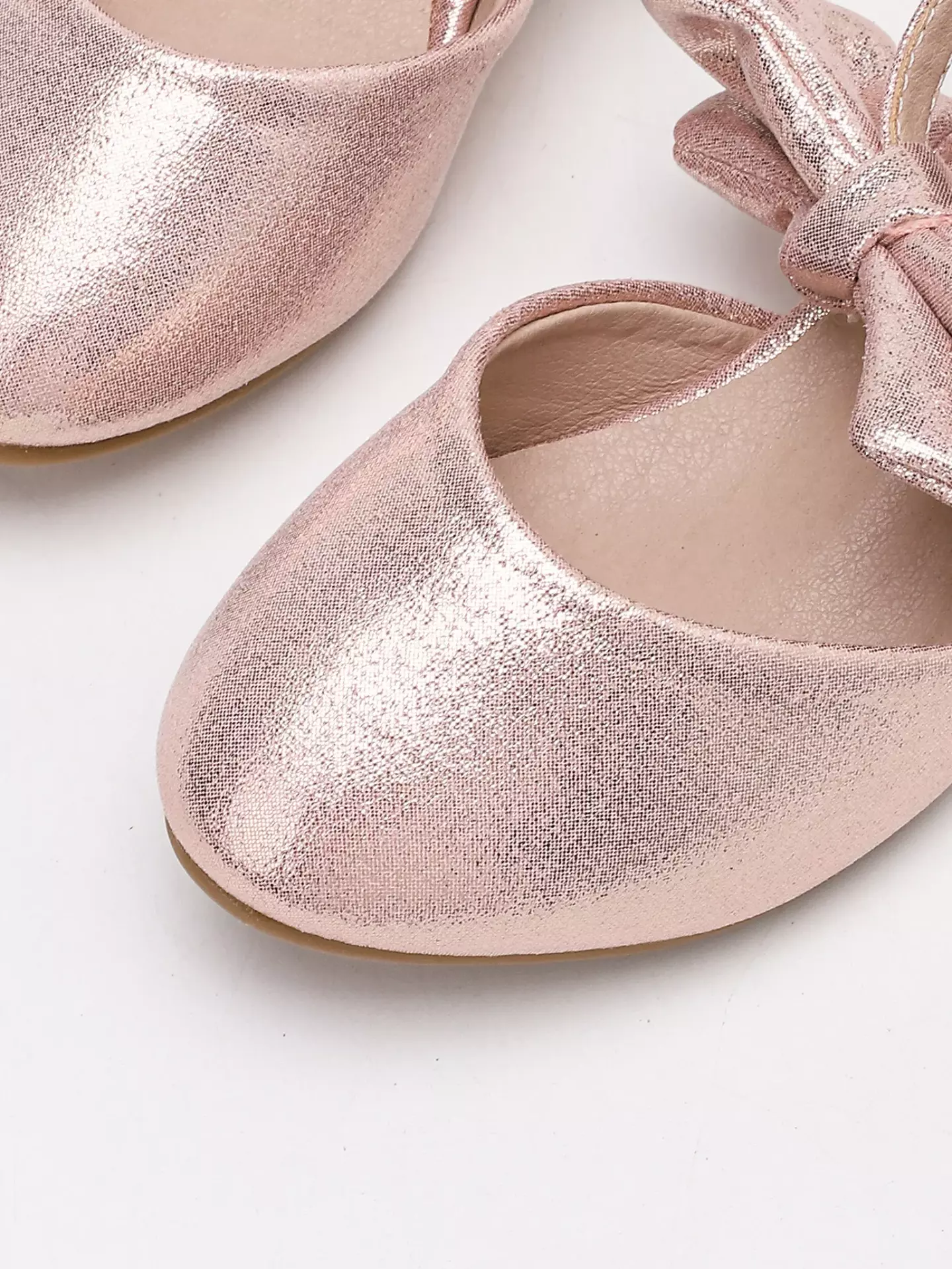 Young Girls & Girls Rose Pink Front Bow Teardrop Charm Dress Shoes | Lucys 12106