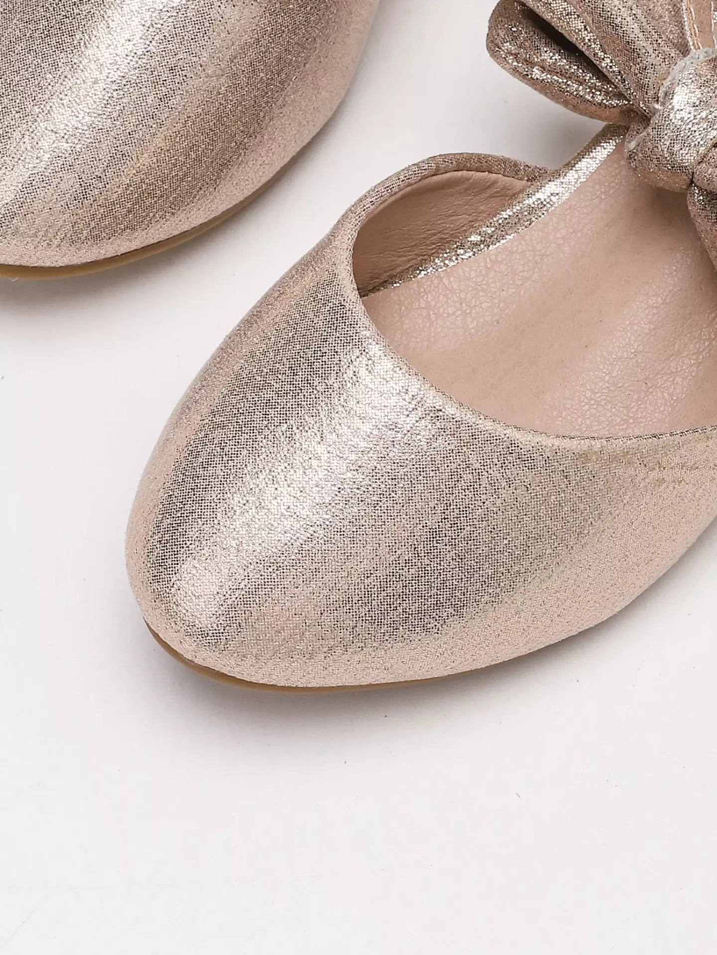 Young Girls & Girls Rose Gold Front Bow Teardrop Charm Dress Shoes | Lucys 12105