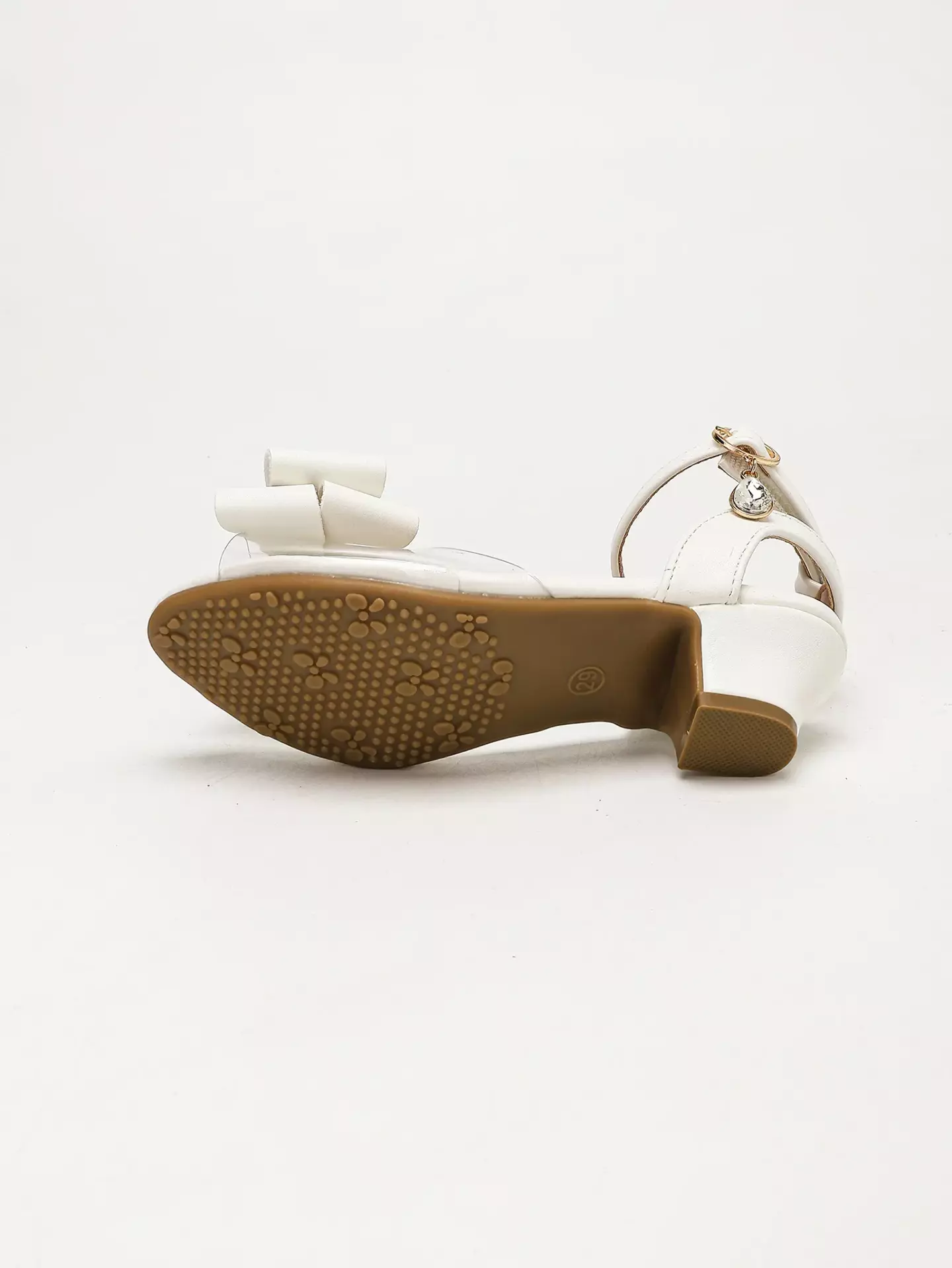 Young Girls & Girls White Pearl Medallion Bow Dress Sandals | Lucys 12116