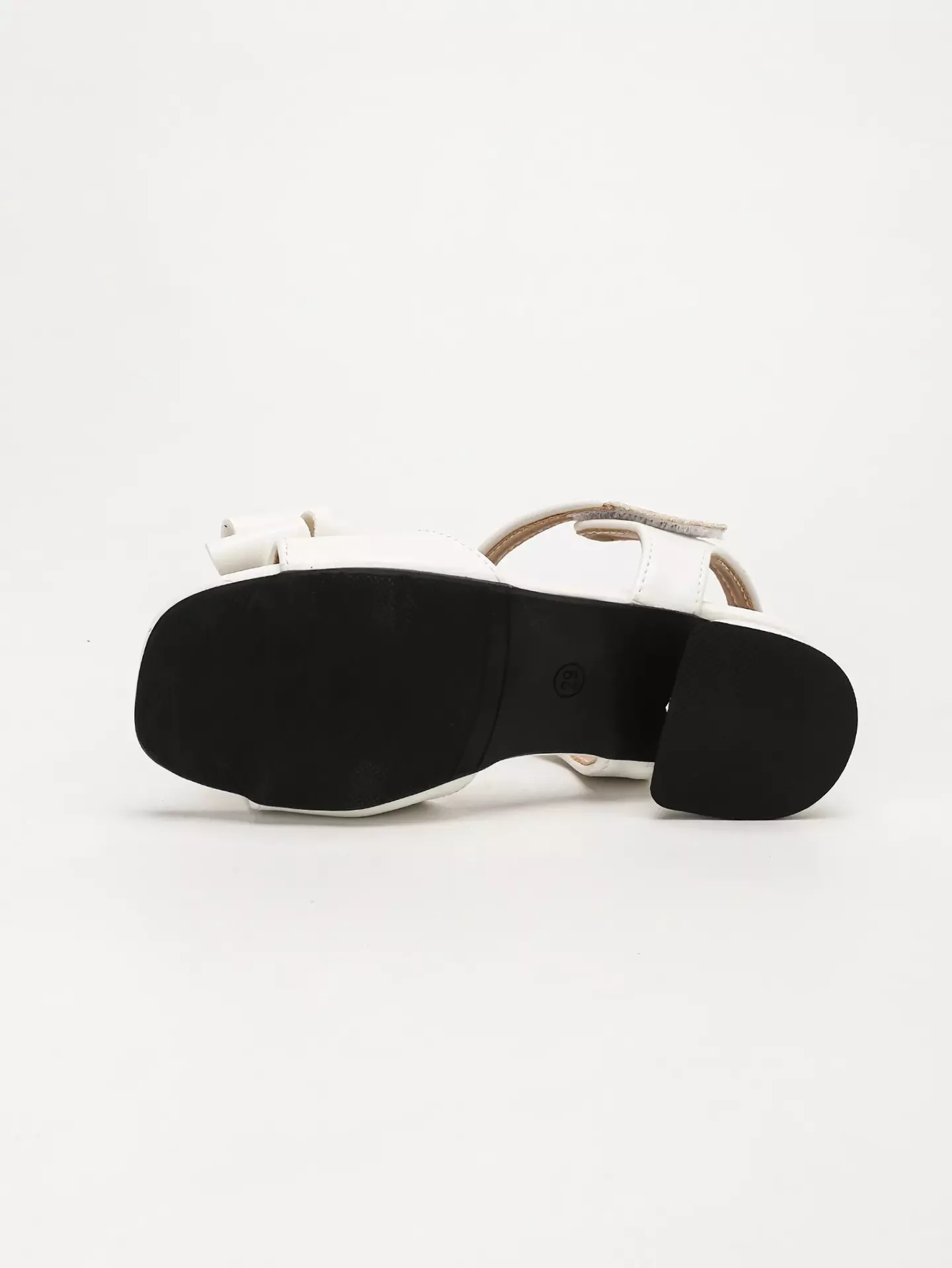 Young Girls & Girls White Pearl Ring Bow Contrast Heel Sandals | Lucys 12120
