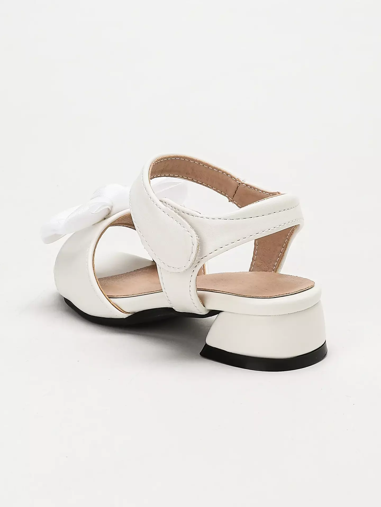 Young Girls & Girls White Textured Butterfly Bow Strap Sandals | Lucys 12144