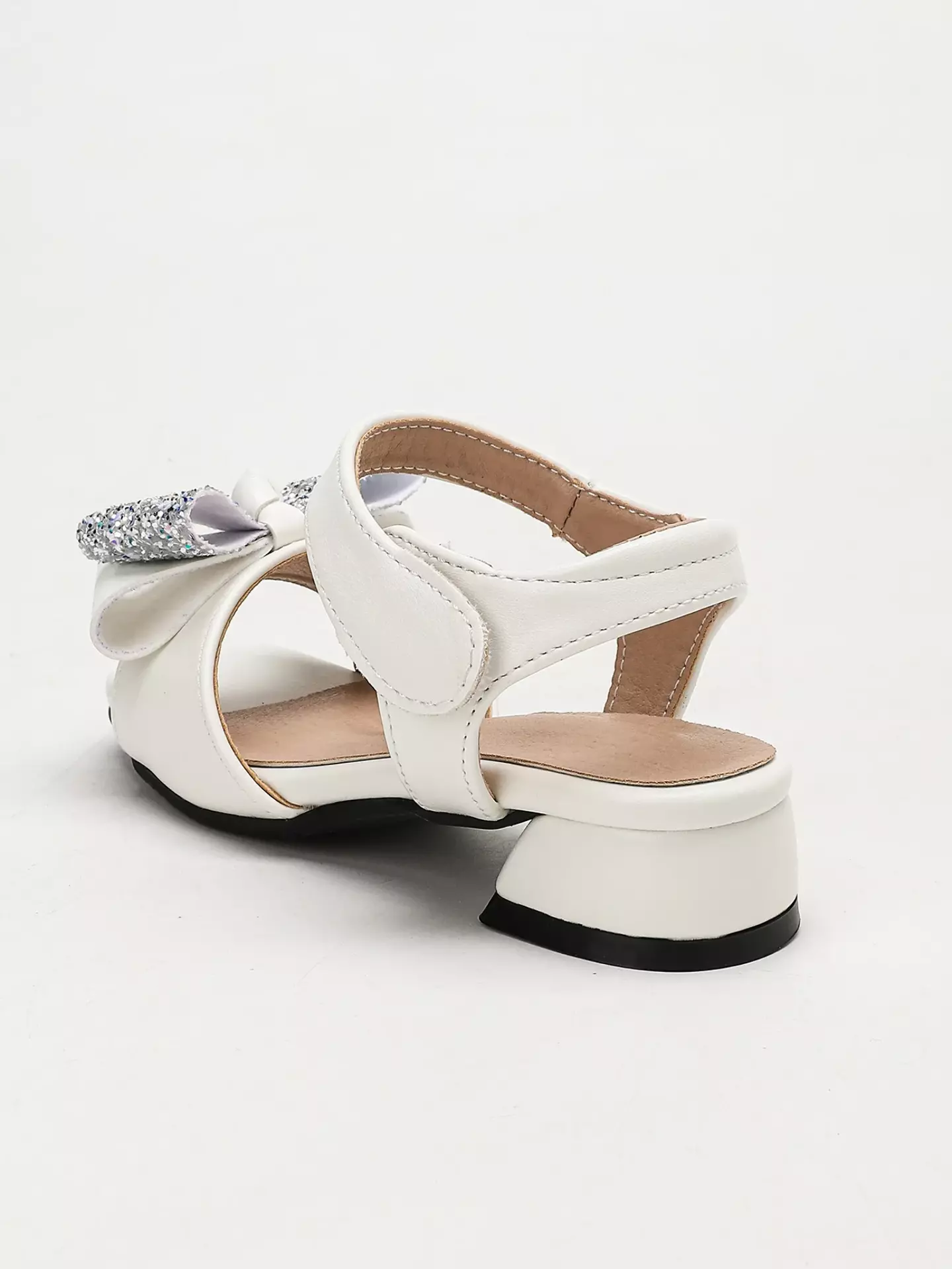 Young Girls & Girls White Star Gem Bow Open Toe Sandals | Lucys 12208