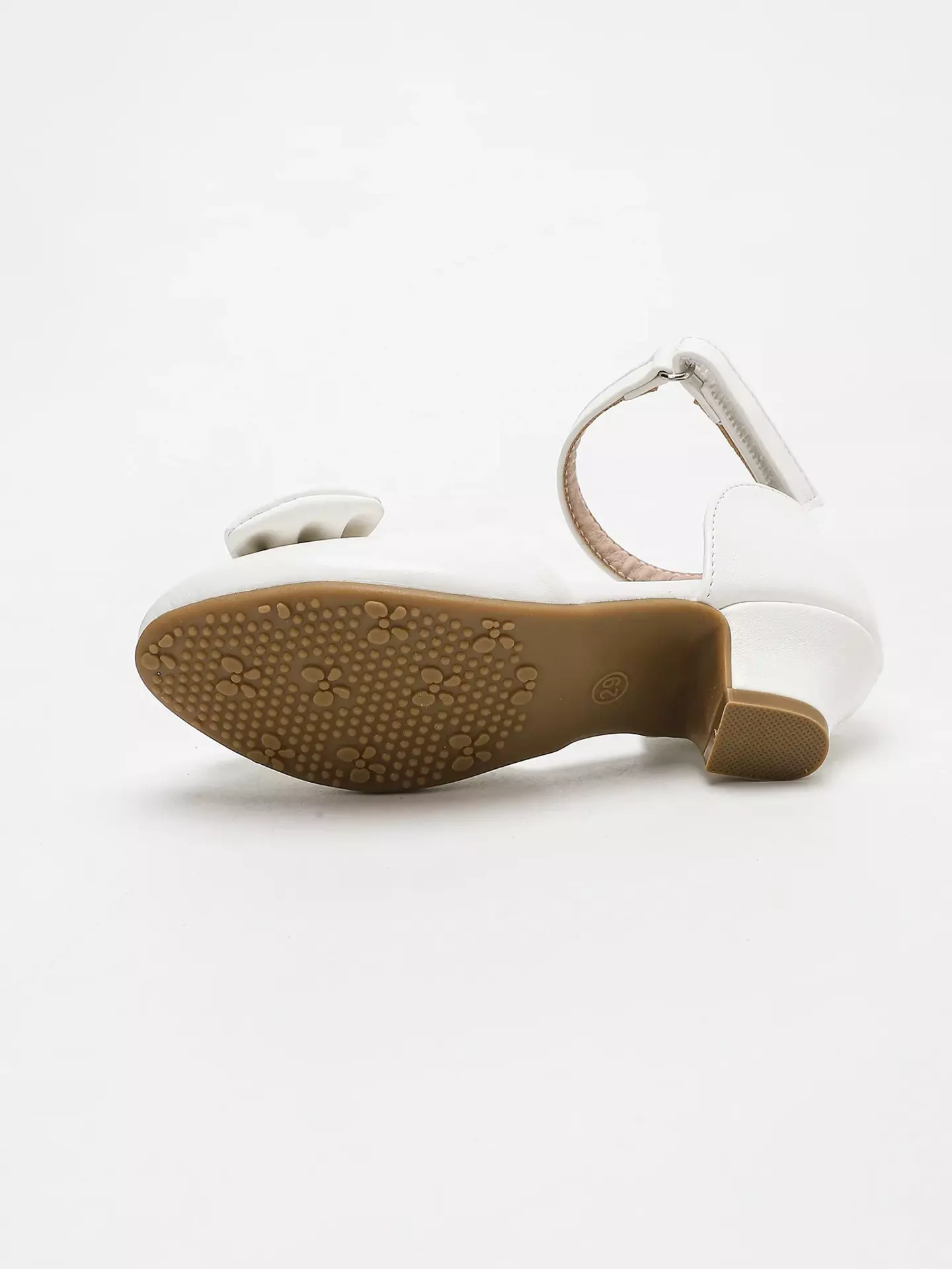 Young Girls & Girls White Fan Fold Bow Dress Shoes | Lucys 12220