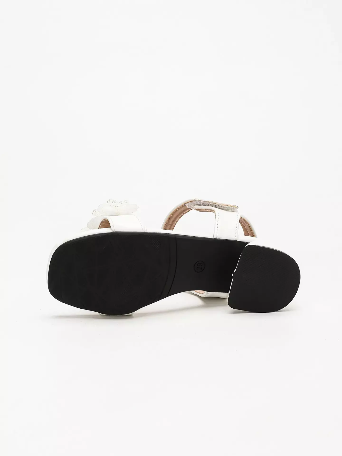 Young Girls & Girls White Open Weave Petal Sandals | Lucys 12228