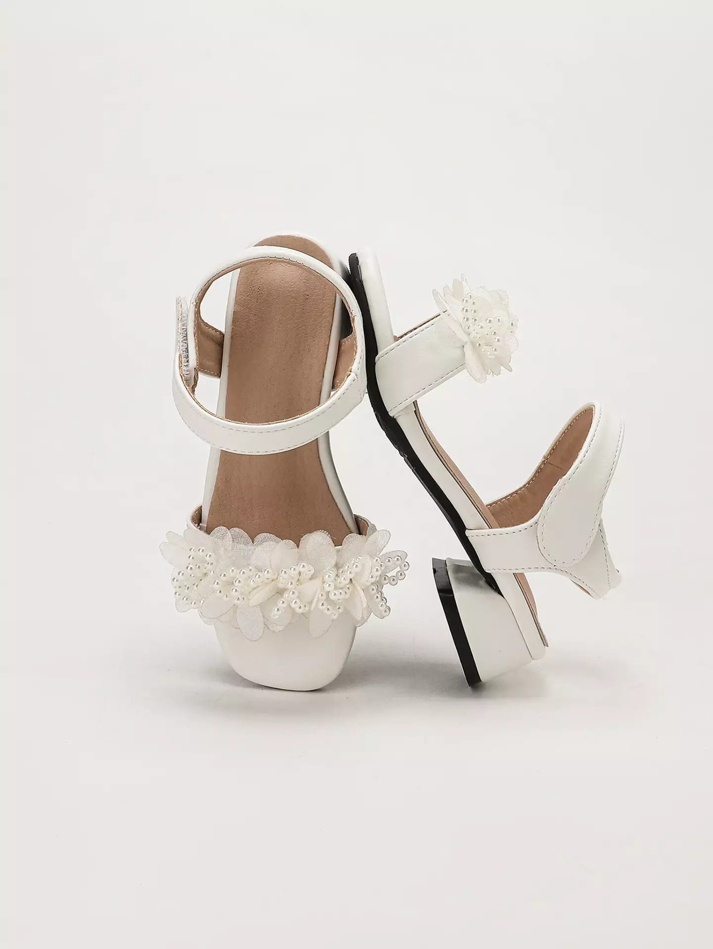 Young Girls & Girls White Open Weave Petal Sandals | Lucys 12228