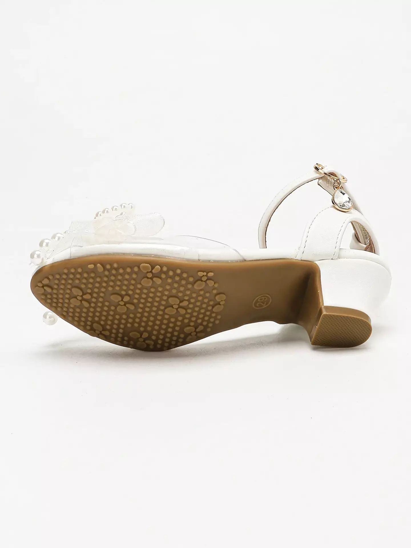 Young Girls & Girls White Pearl Loop Long Tail Bow Dress Sandals | Lucys 12272
