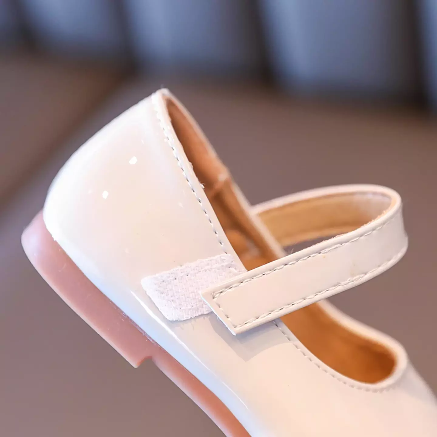 Young Girls & Girls Ivory Rounded Toe Tab Strap Dress Shoes | Lucys 12320