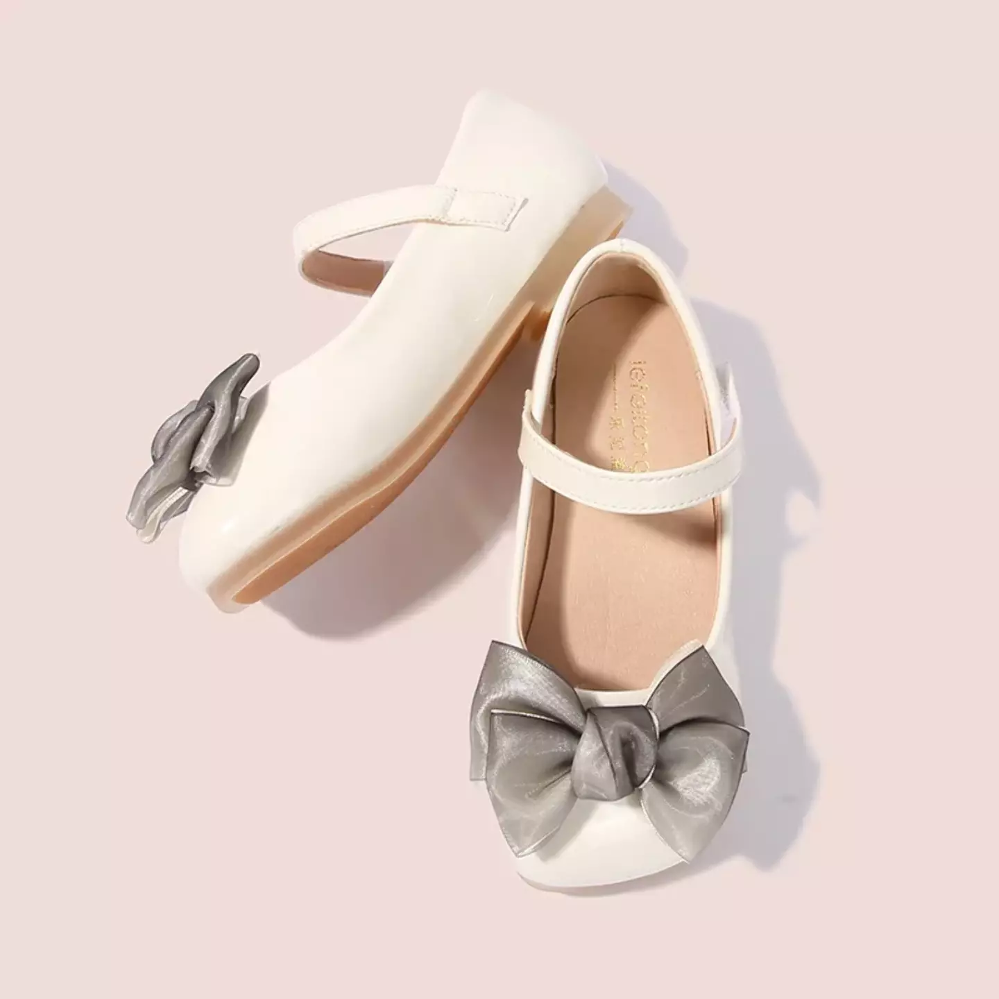 Toddler, Young Girls & Girls Ivory Pale Edge Layered Bow Mary Jane Shoes | Lucys 12367