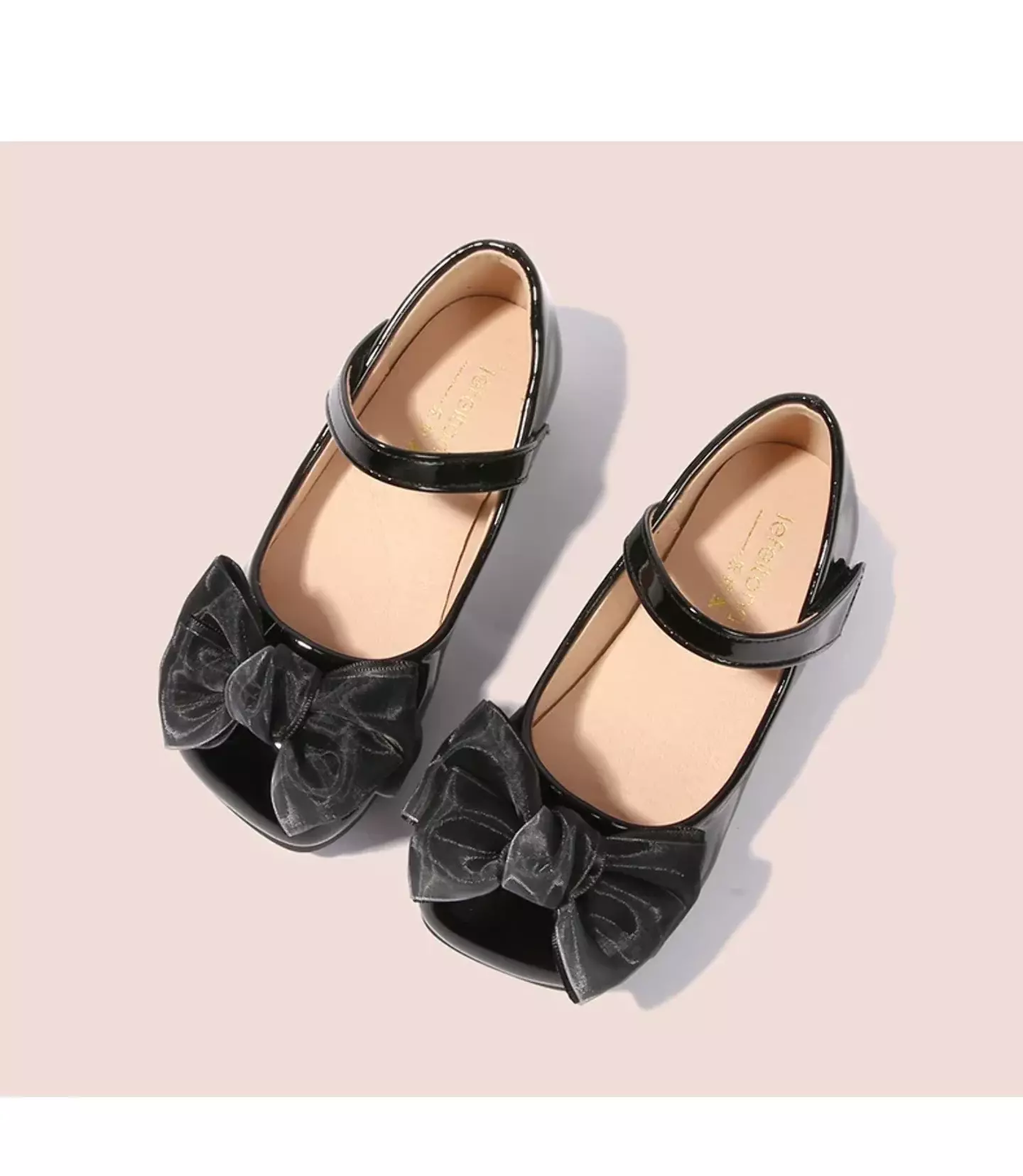 Toddler, Young Girls & Girls Black Pale Edge Layered Bow Mary Jane Shoes | Lucys 12365
