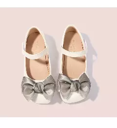 Toddler, Young Girls & Girls Ivory Pale Edge Layered Bow Mary Jane Shoes | Lucys 12367