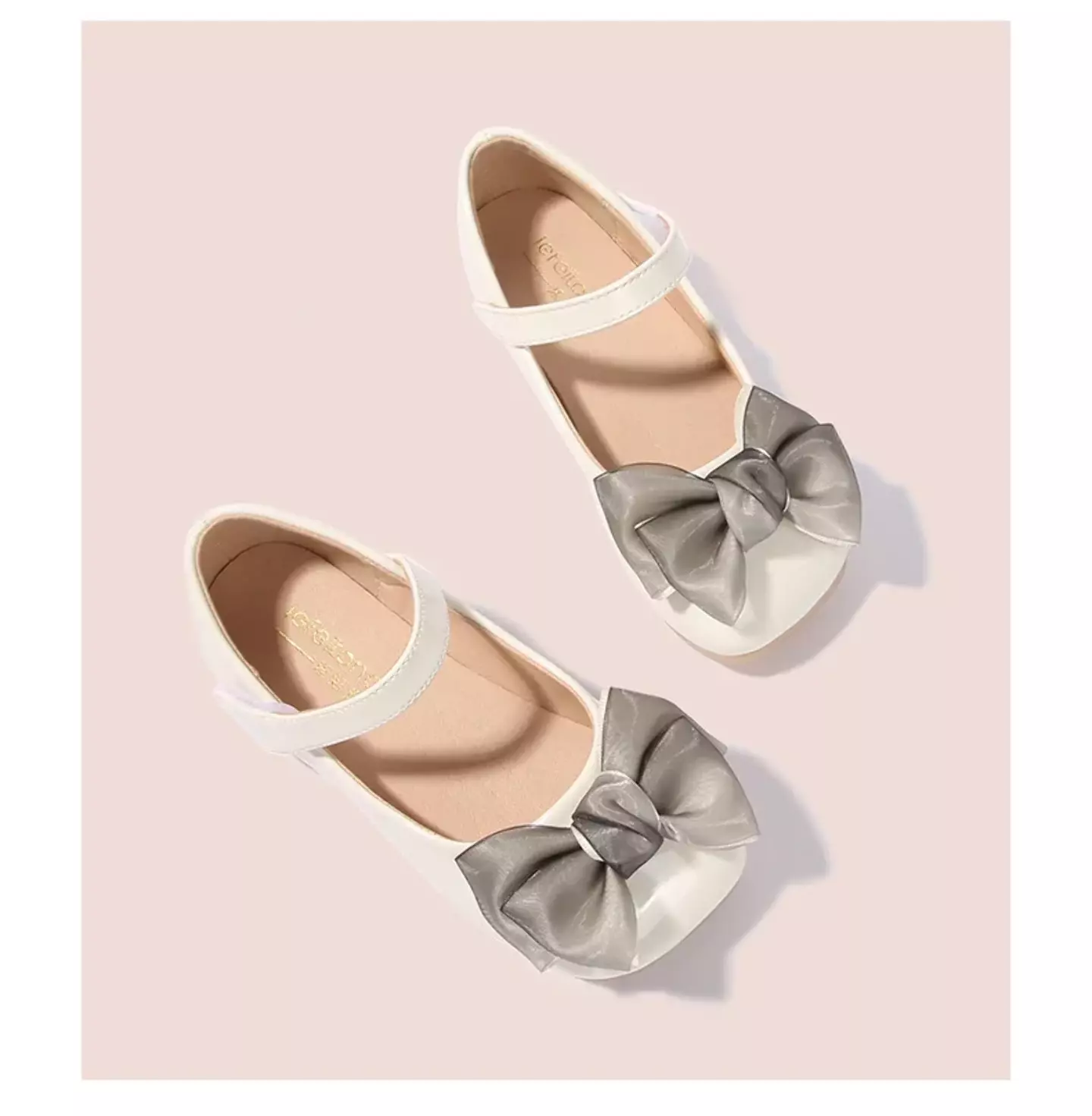 Toddler, Young Girls & Girls Ivory Pale Edge Layered Bow Mary Jane Shoes | Lucys 12367