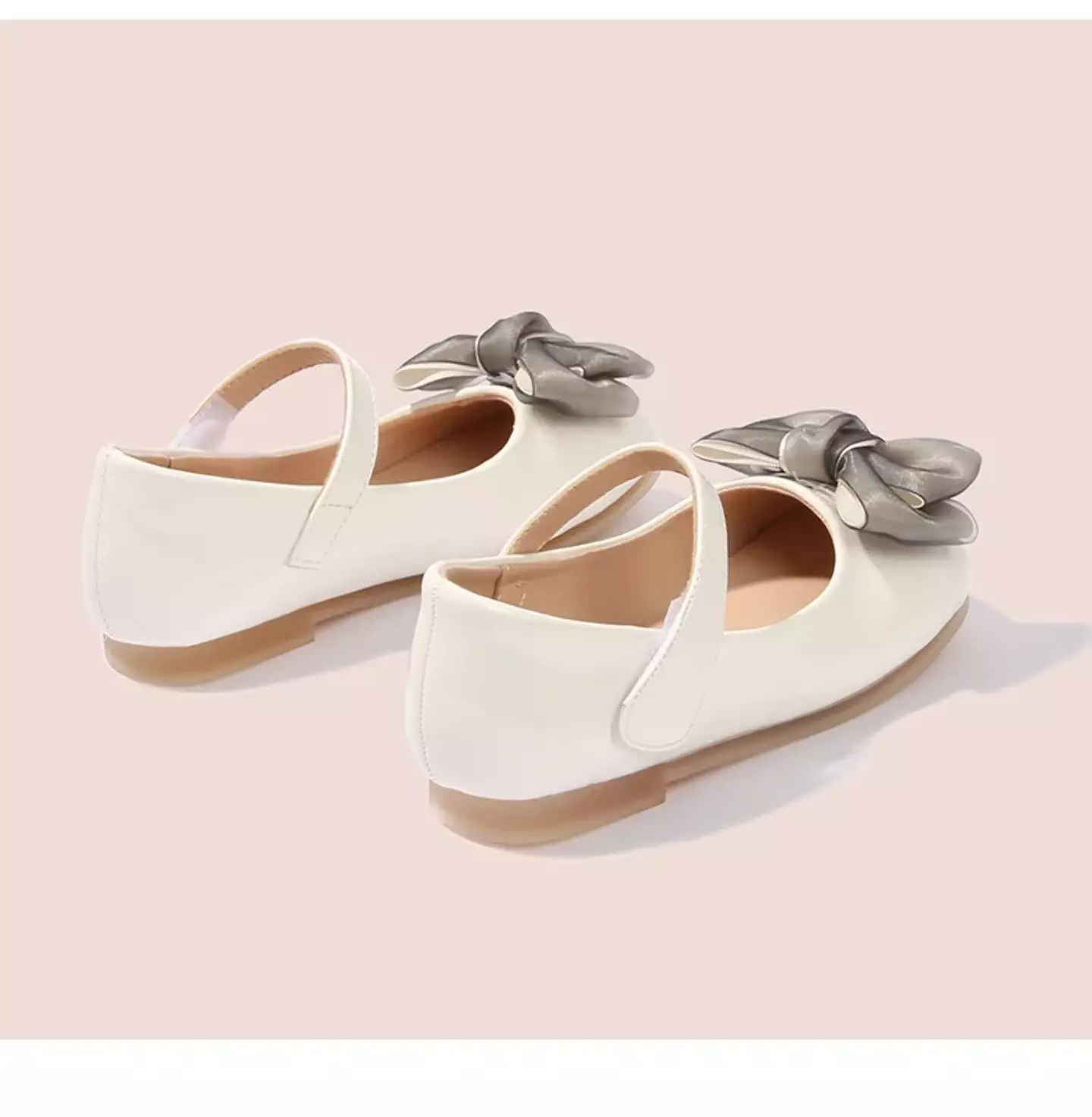 Toddler, Young Girls & Girls Ivory Pale Edge Layered Bow Mary Jane Shoes | Lucys 12367