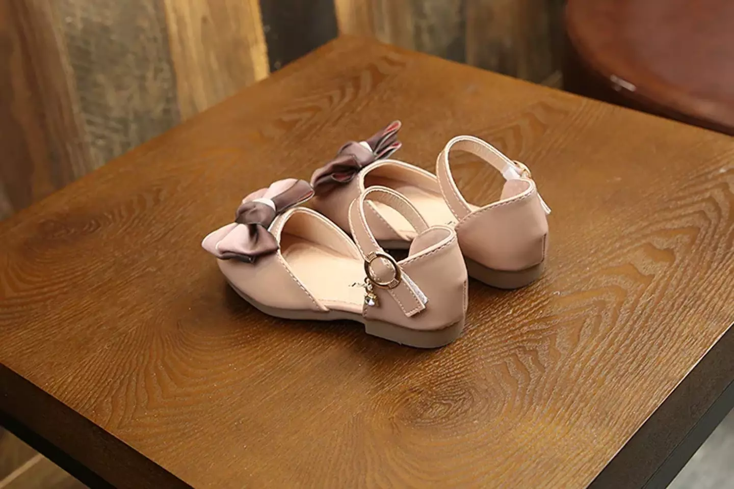 Toddler, Young Girls & Girls Dusty Pink Slanted Fold Two Tone Bow Dress Shoes | Lucys 12381