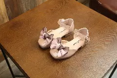 Toddler, Young Girls & Girls Dusty Pink Slanted Fold Two Tone Bow Dress Shoes | Lucys 12381