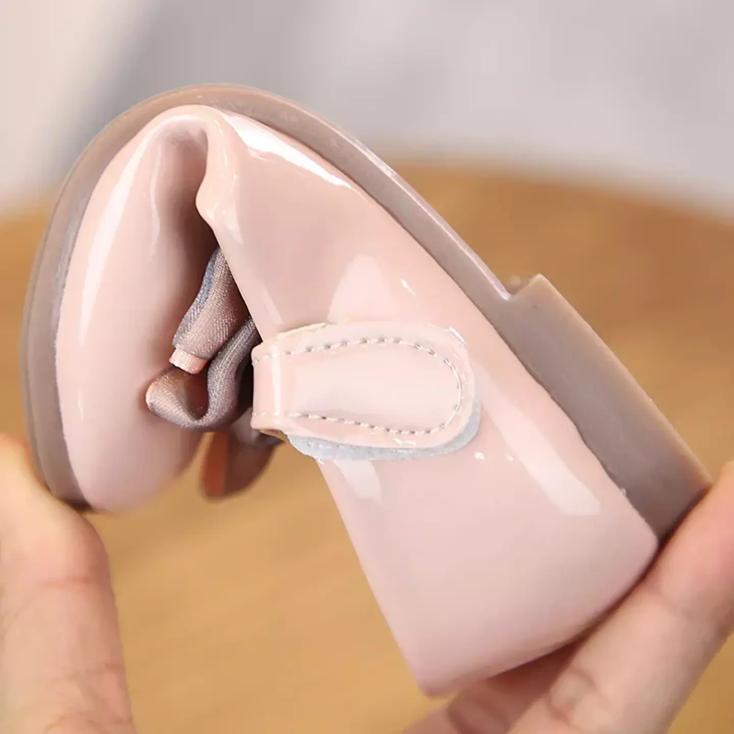 Young Girls & Girls Dusty Pink Inset Loop Bow Tab Strap Dress Shoes | Lucys 12393