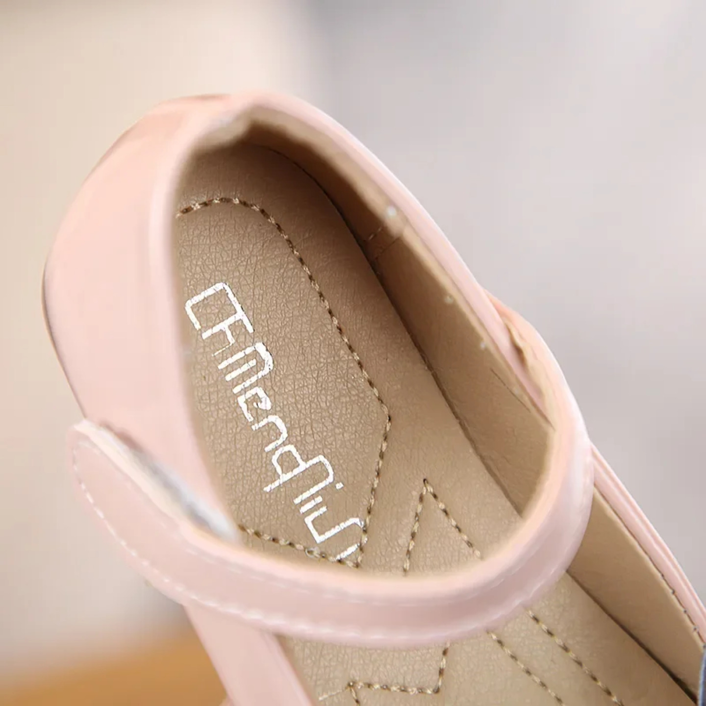 Young Girls & Girls Dusty Pink Inset Loop Bow Tab Strap Dress Shoes | Lucys 12393