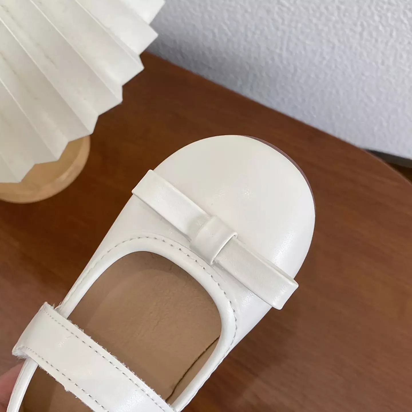 Baby, Toddler & Young Girls Ivory Flat Bar Bow Round Toe Mary Jane Shoes | Lucys 12448