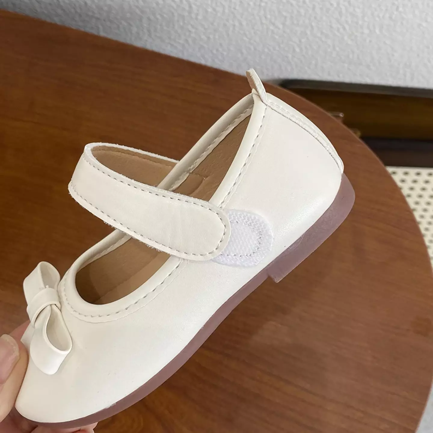 Baby, Toddler & Young Girls Ivory Flat Bar Bow Round Toe Mary Jane Shoes | Lucys 12448