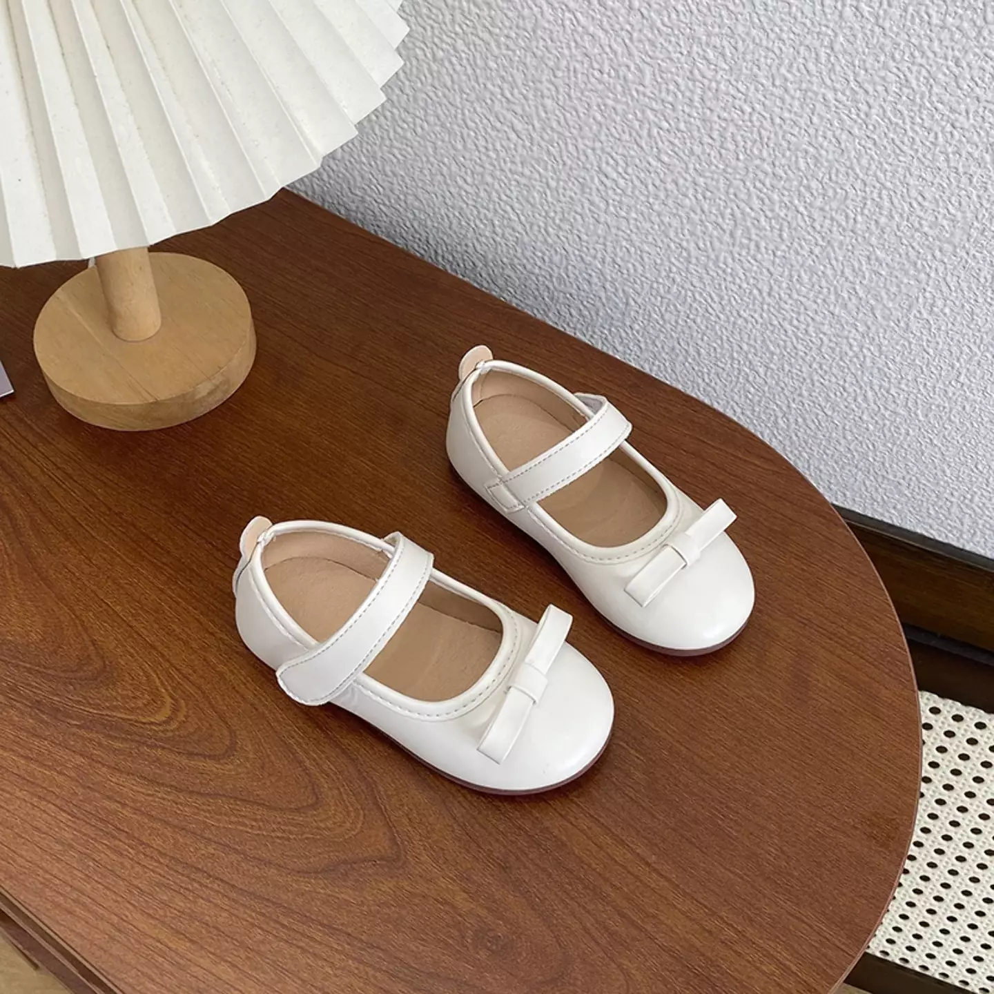 Baby, Toddler & Young Girls Ivory Flat Bar Bow Round Toe Mary Jane Shoes | Lucys 12448