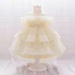 Emilia II Champagne Sequin Tiered Tulle Baby Party Dress