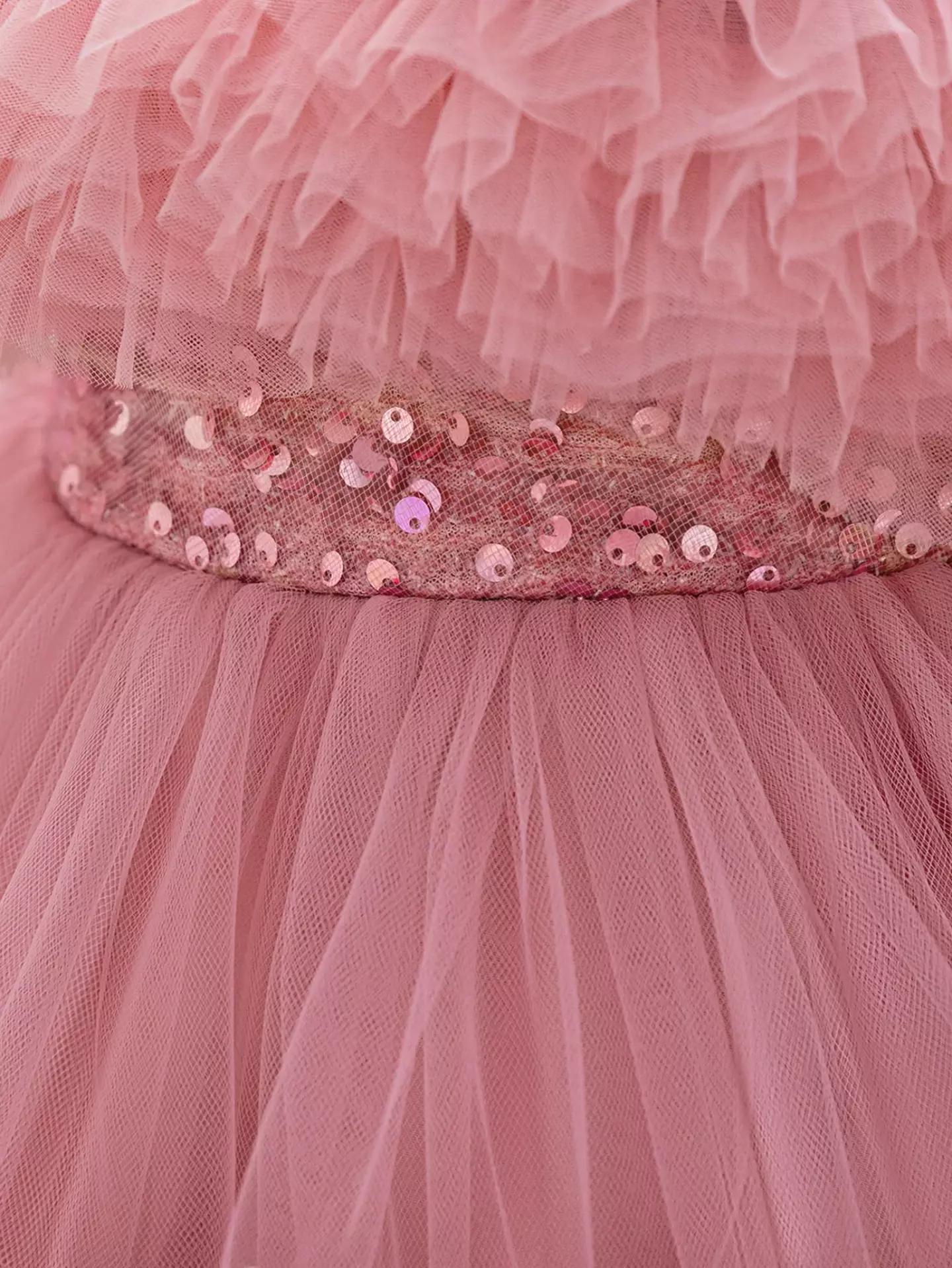 Emilia II Dusty Pink Sequin Tiered Tulle Baby Party Dress