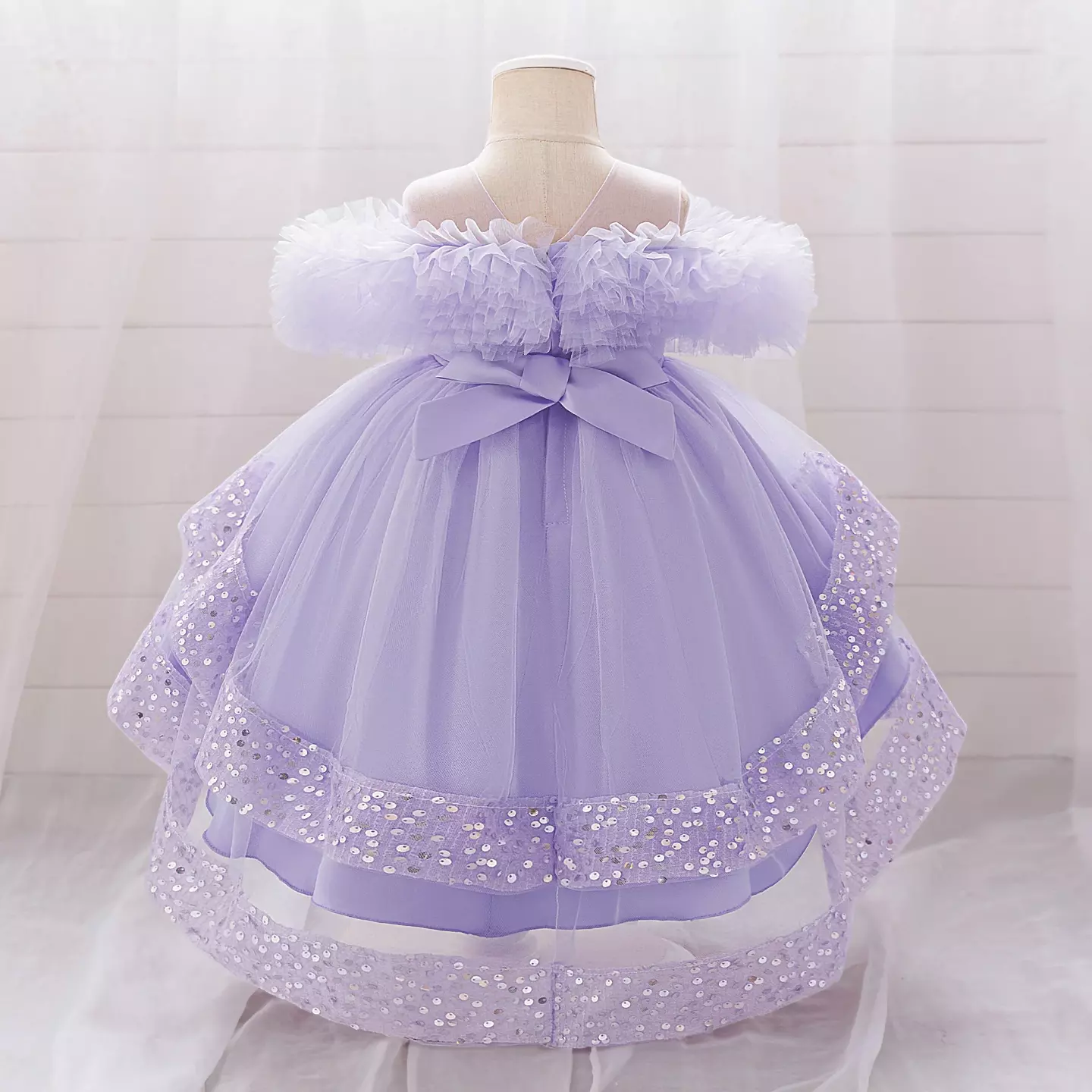Emilia II Lavender Sequin Tiered Tulle Baby Party Dress
