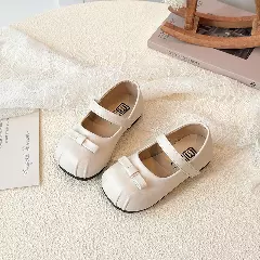 Baby, Toddler & Young Girls Ivory Pleated Toe Mini Bow Mary Jane Shoes | Lucys 12469