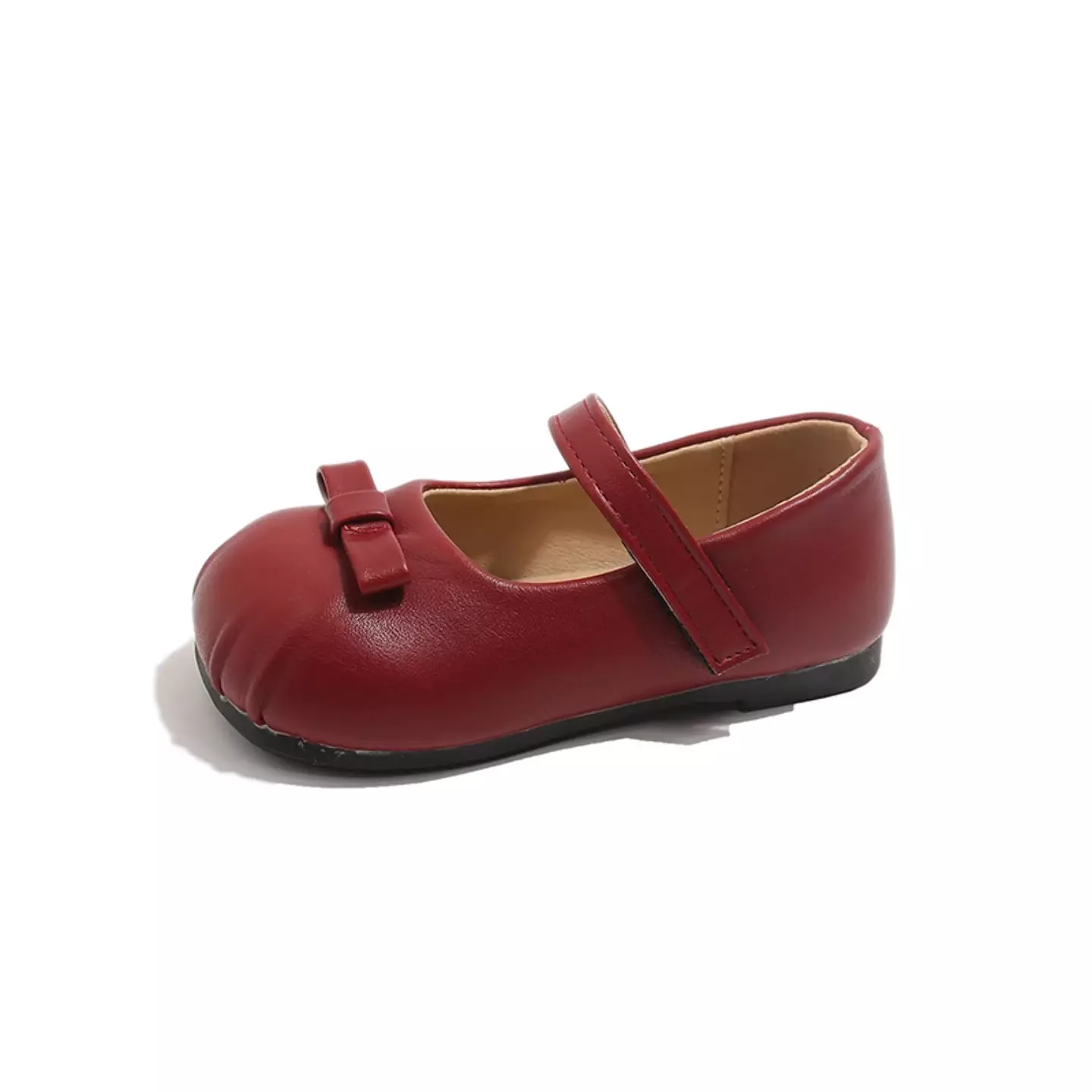Baby, Toddler & Young Girls Maroon Pleated Toe Mini Bow Mary Jane Shoes | Lucys 12468