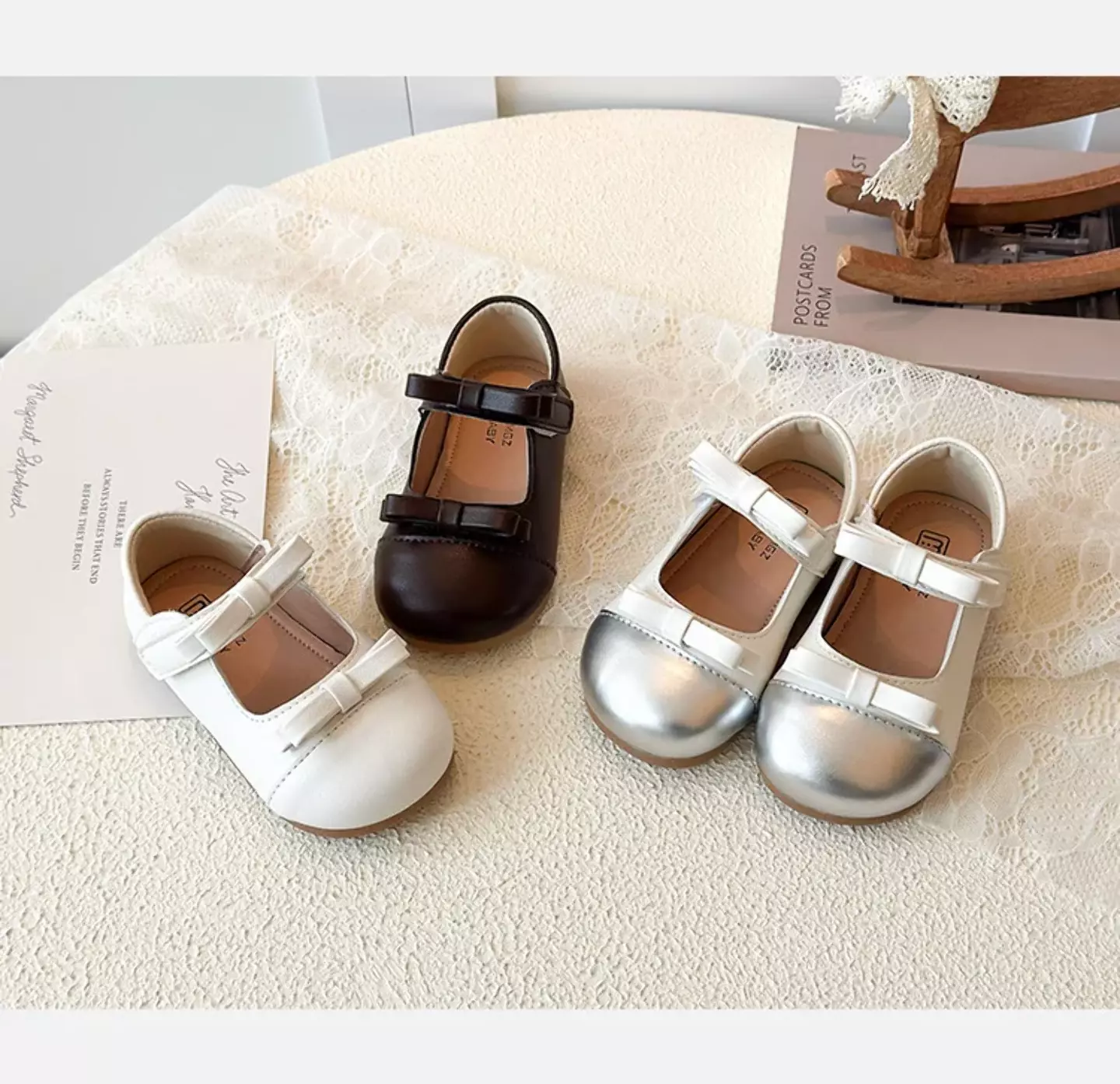 Baby, Toddler & Young Girls Brown Side Bow Twin Strap Mary Jane Shoes | Lucys 12480