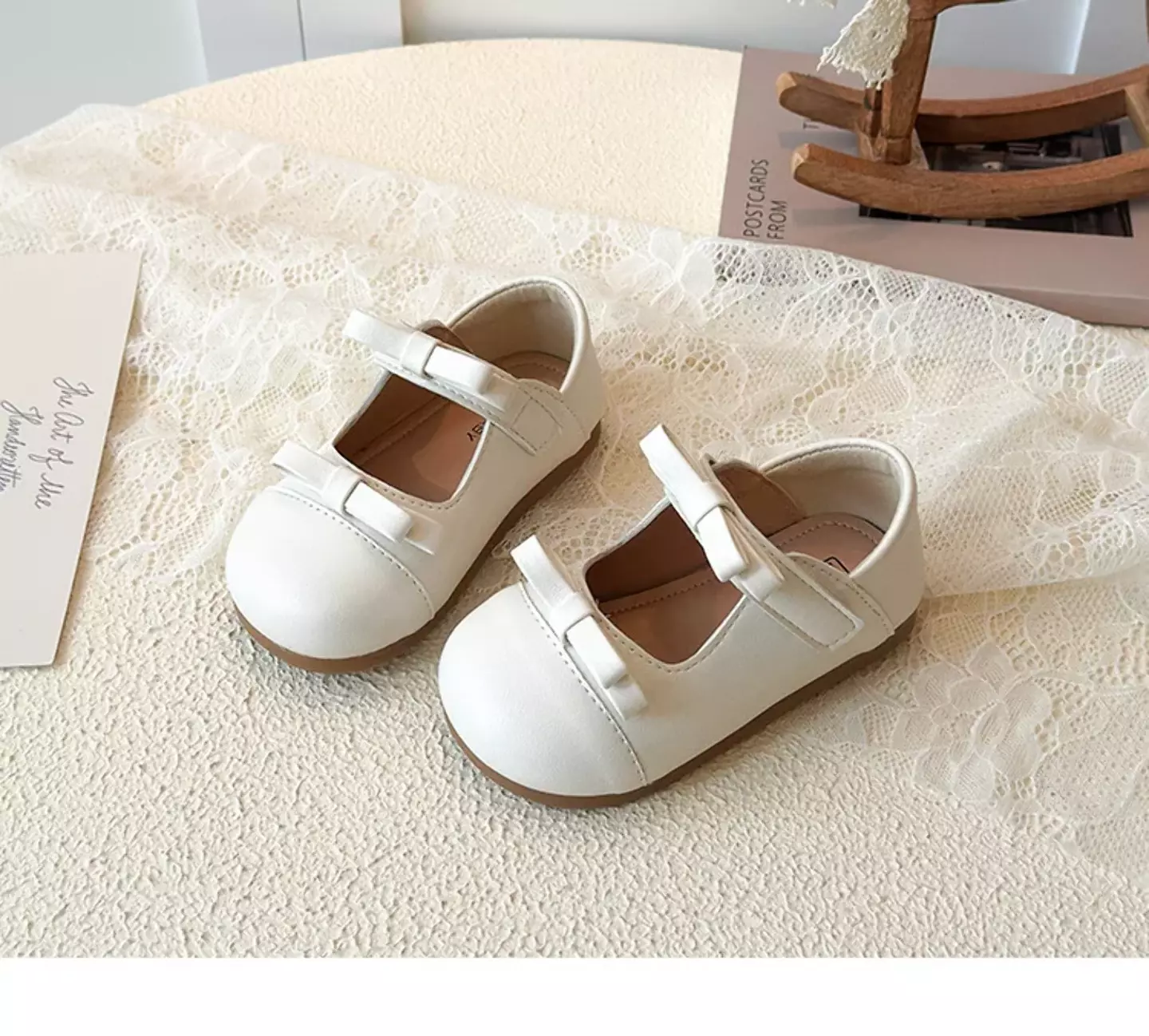 Baby, Toddler & Young Girls Ivory Side Bow Twin Strap Mary Jane Shoes | Lucys 12482